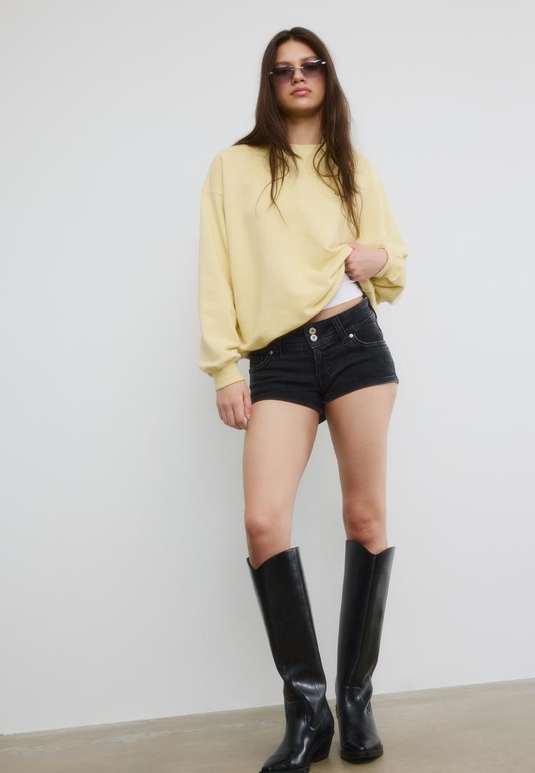 sudadera manga larga cuello redondo texto