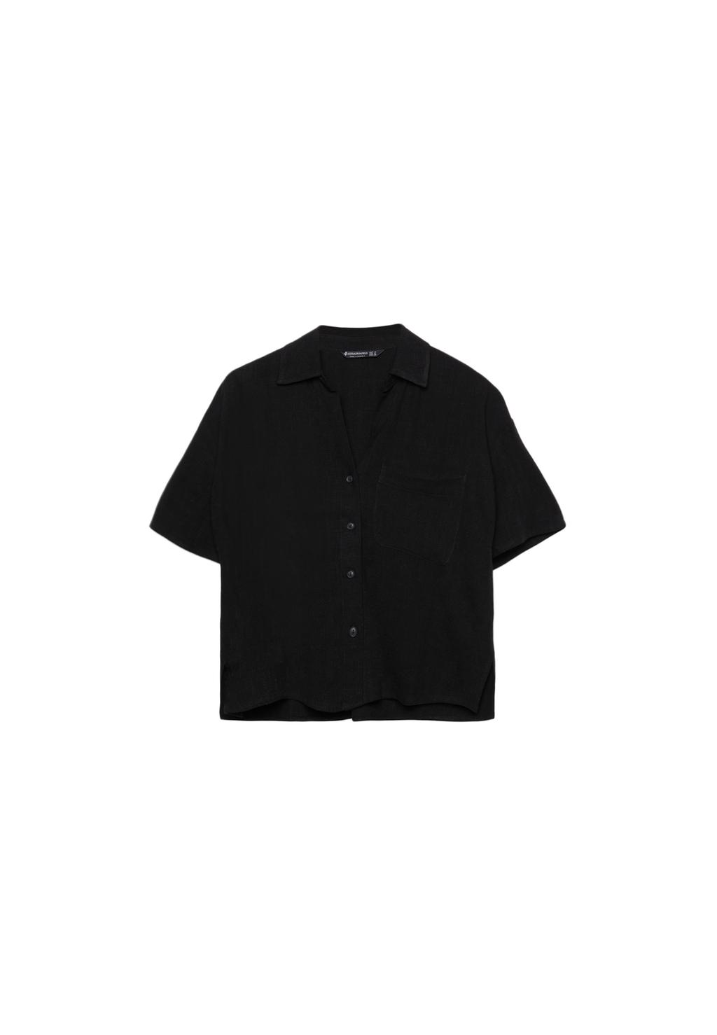 Camisa manga corta con lino