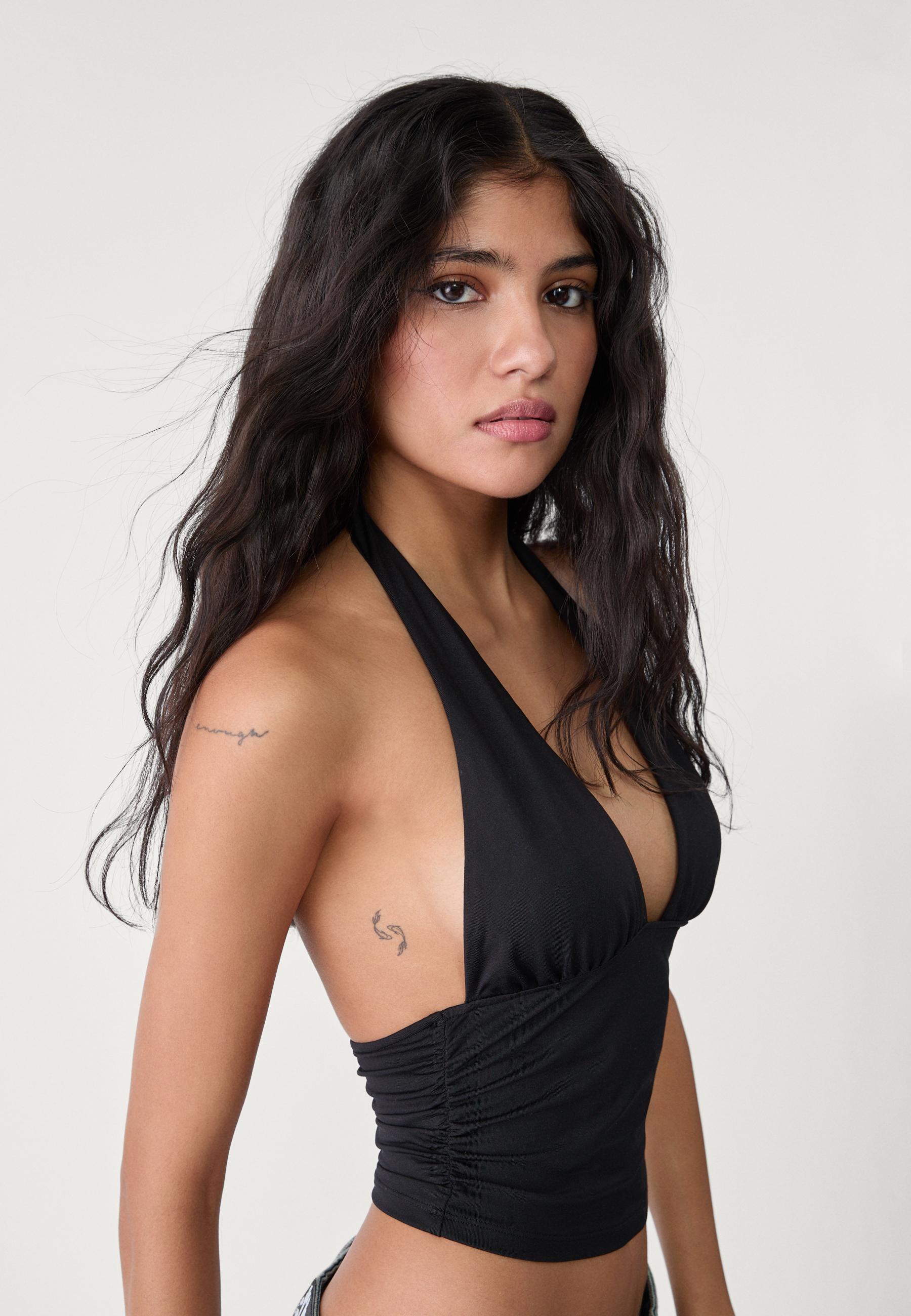 無料配送 ◆ BOHEMSEO◆ HALTER TIED TOP BOHEMIAN SEOUL] HALTER TIED TOP, BLACK 正規品 韓国ブランド