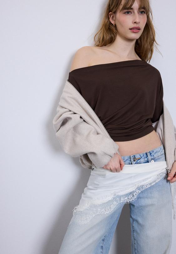 asymmetrisch t shirt van modal