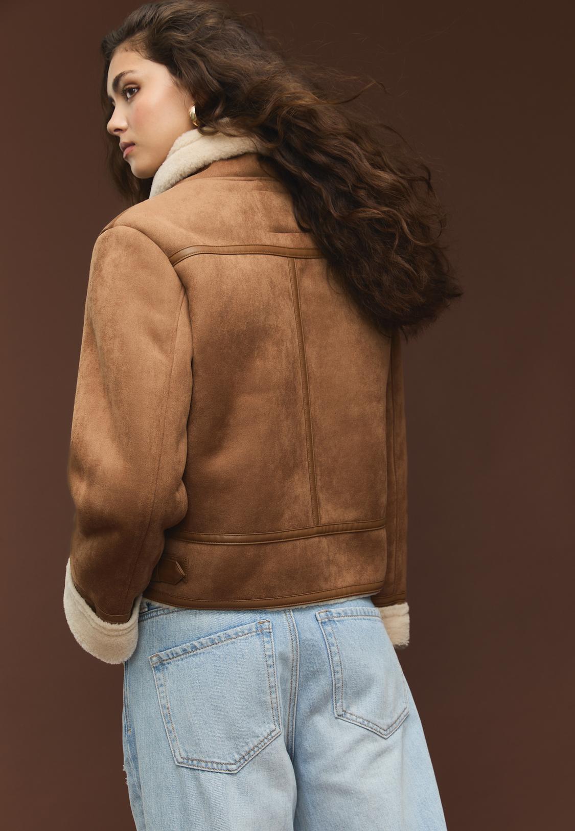 Veste motard double face suédine Vestes femme Stradivarius France