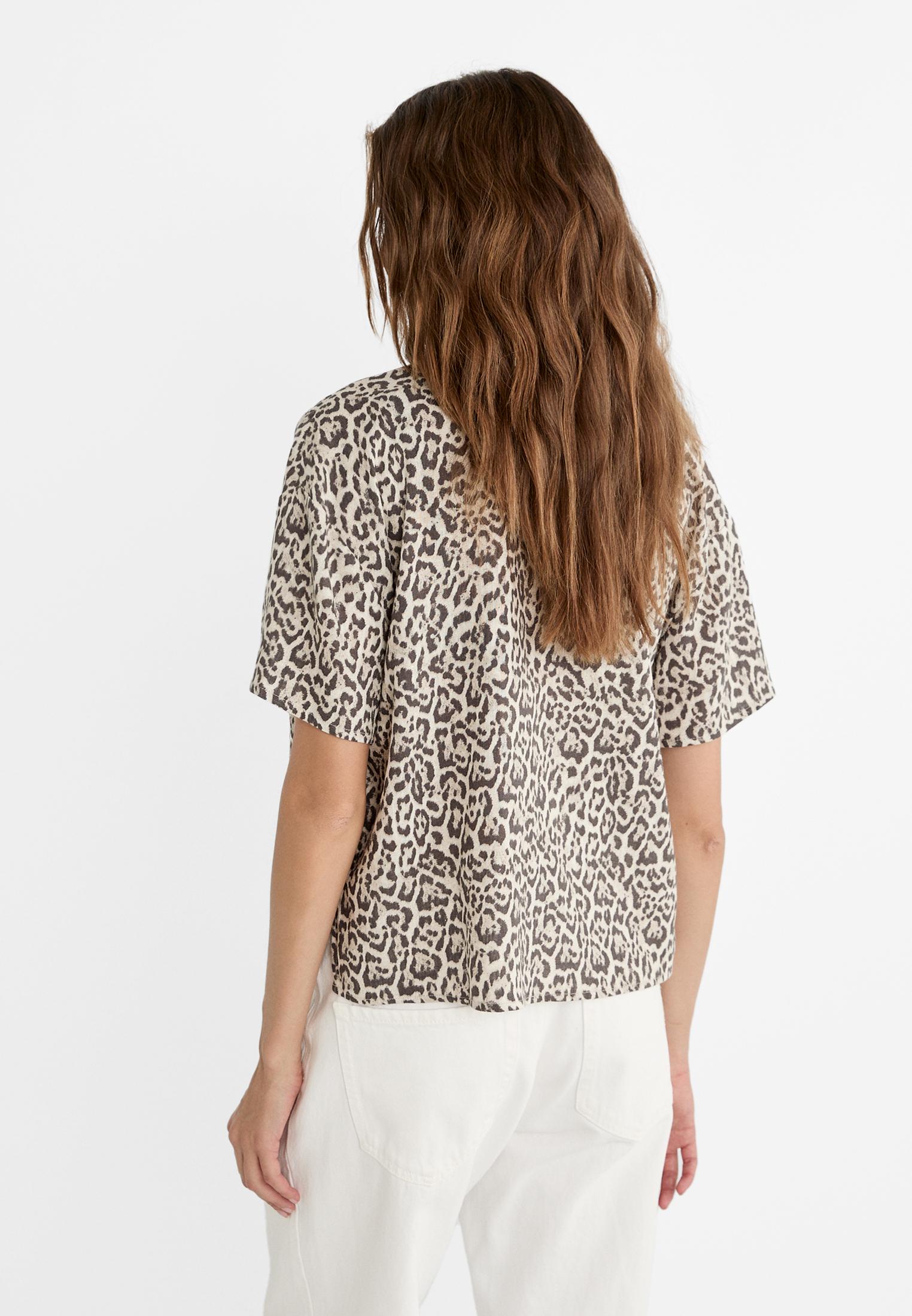 Camisa leopardo stradivarius sale