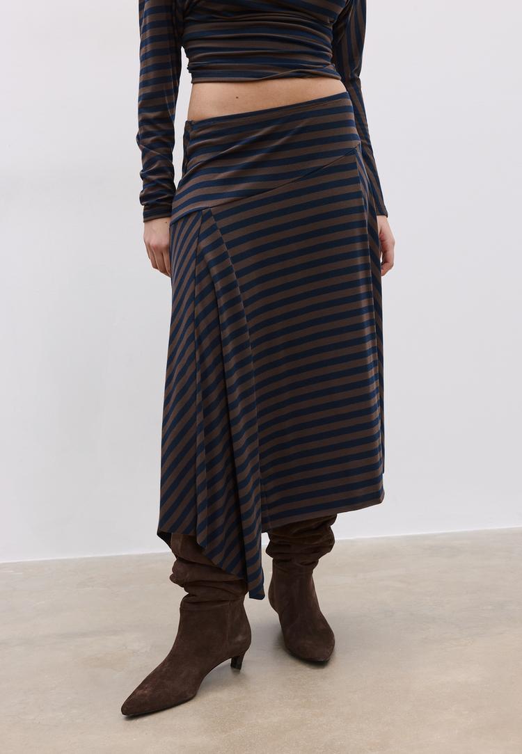 falda larga asim%C3%A9trica rayas