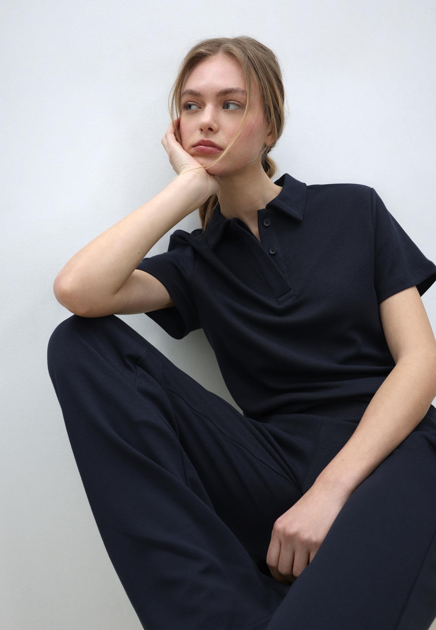 Short sleeve polo T-shirt — Dark blue