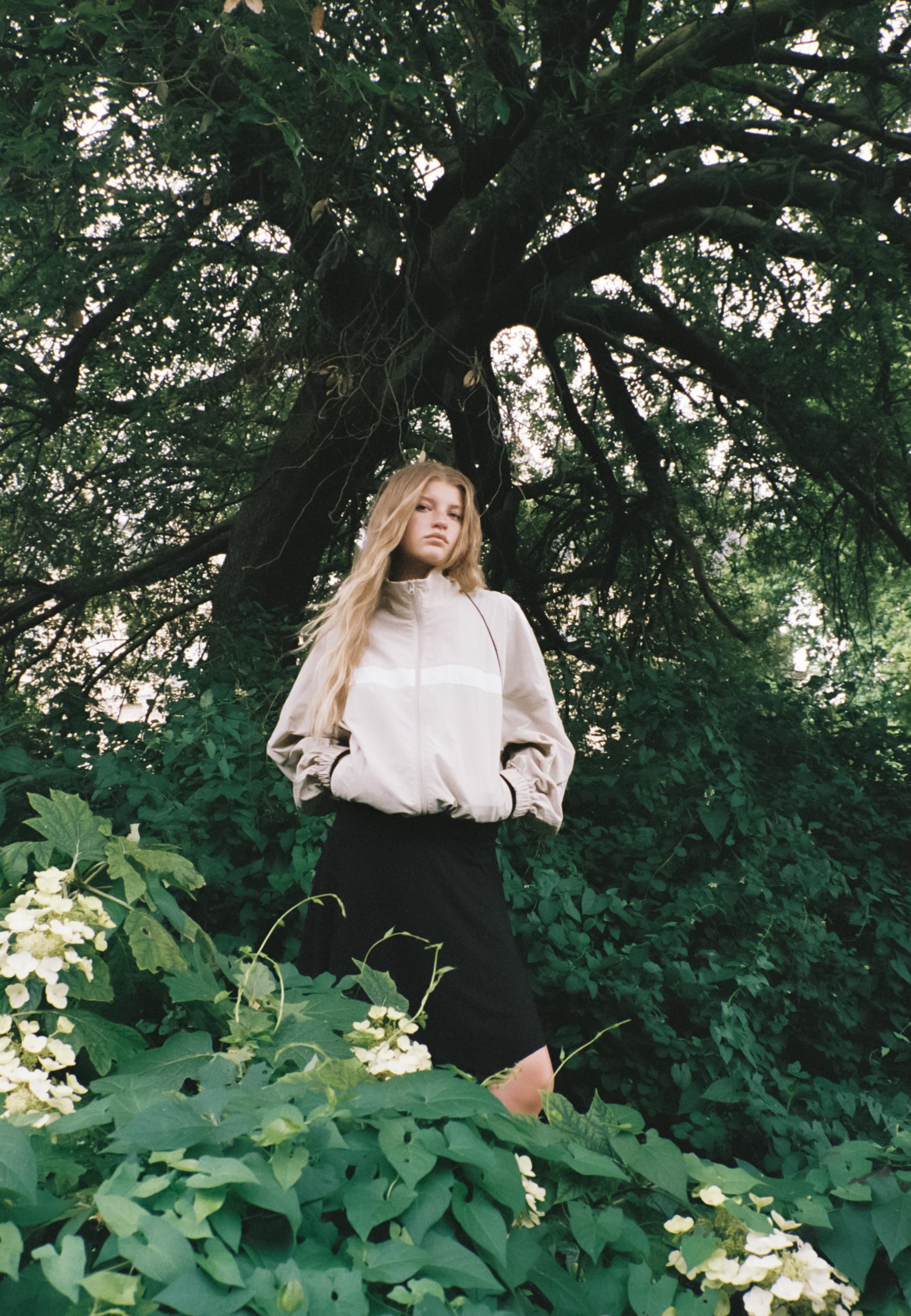 Technical windbreaker jacket — Stone