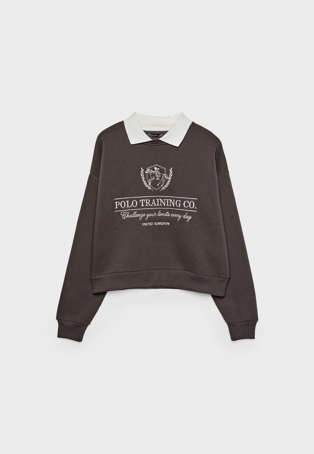 Bluza haftowana kołnierzyk polo