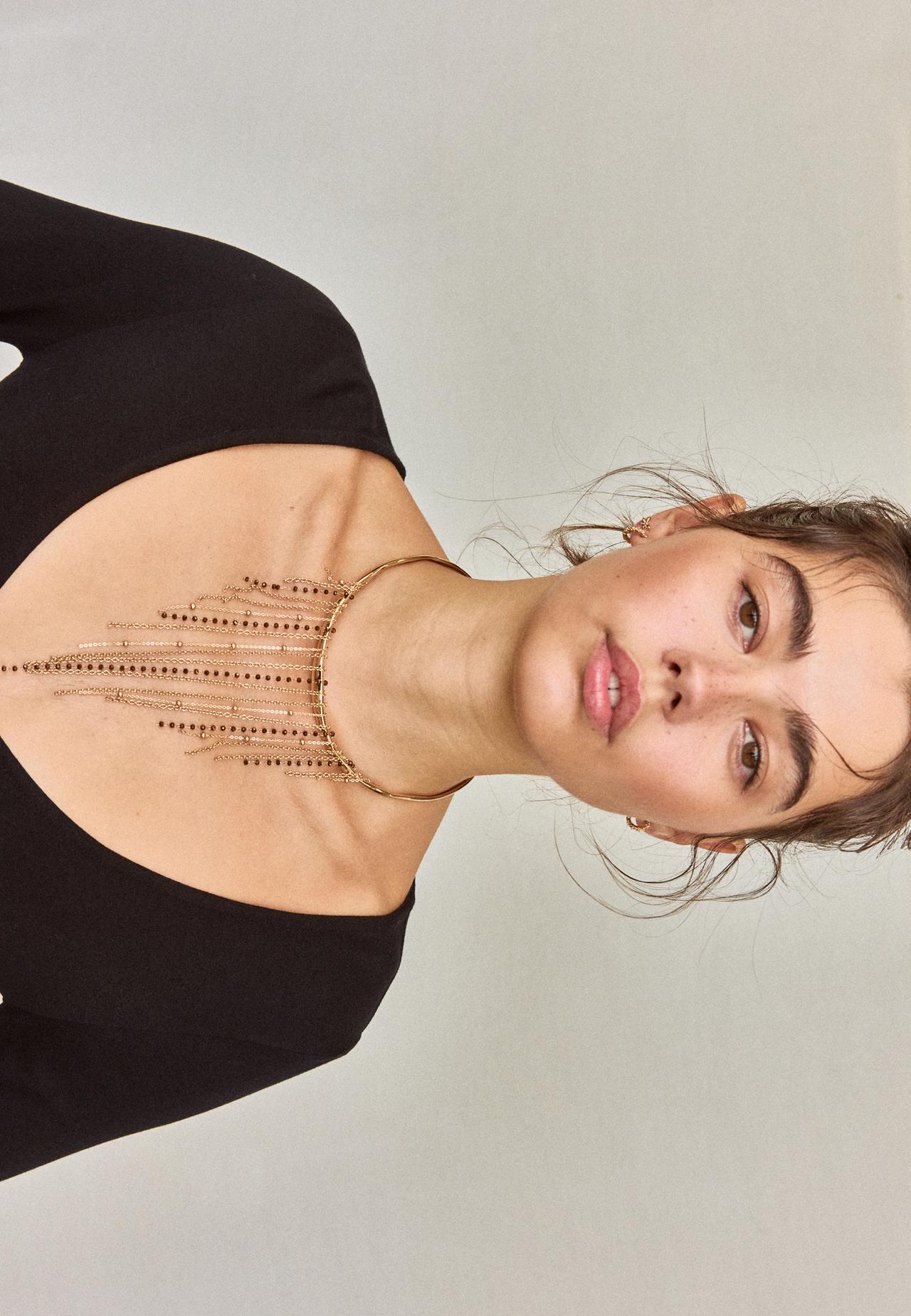 Waterfall choker necklace — Gold