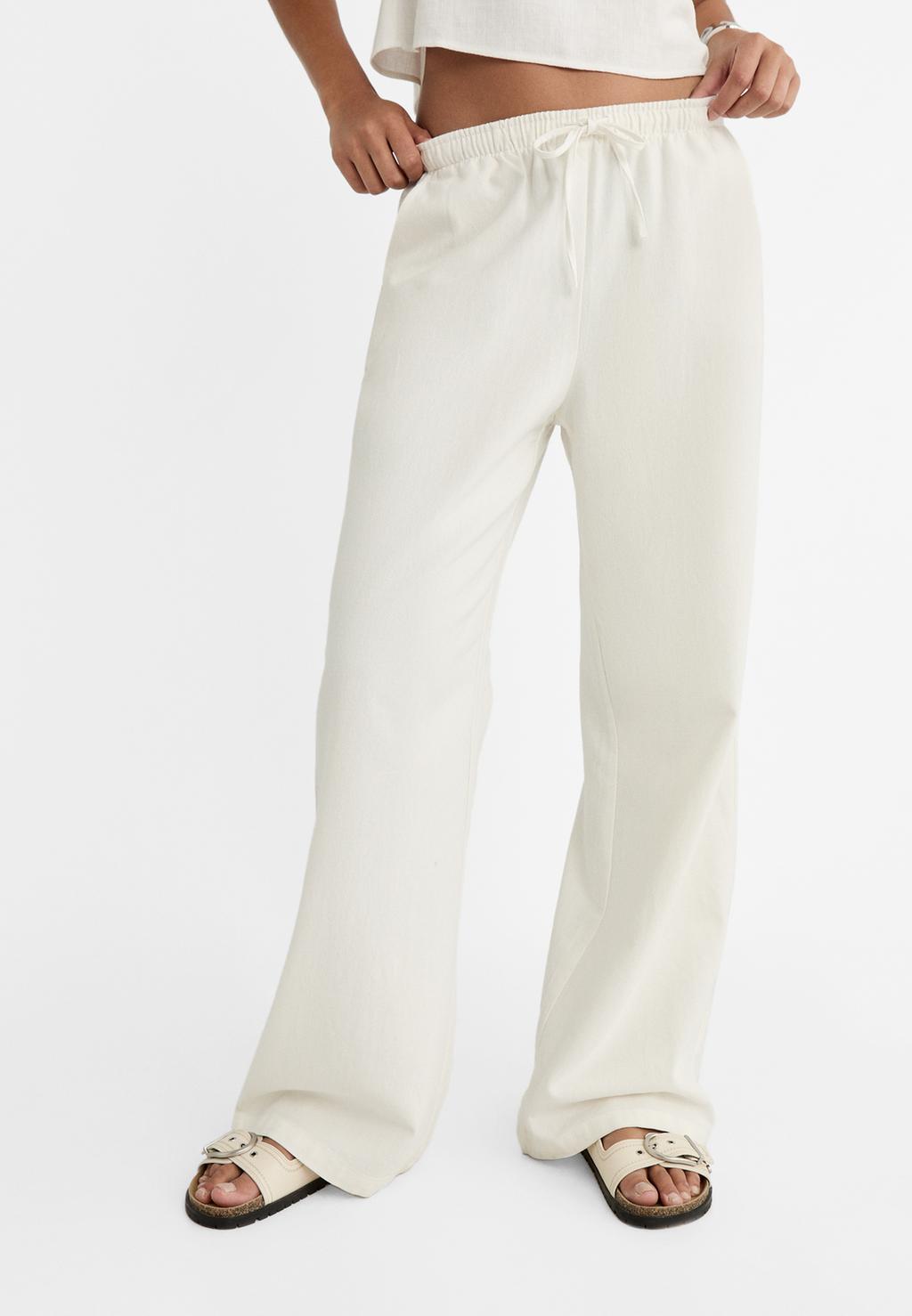 Flowing linen blend trousers