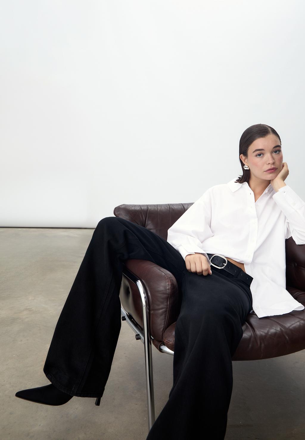 Long poplin shirt