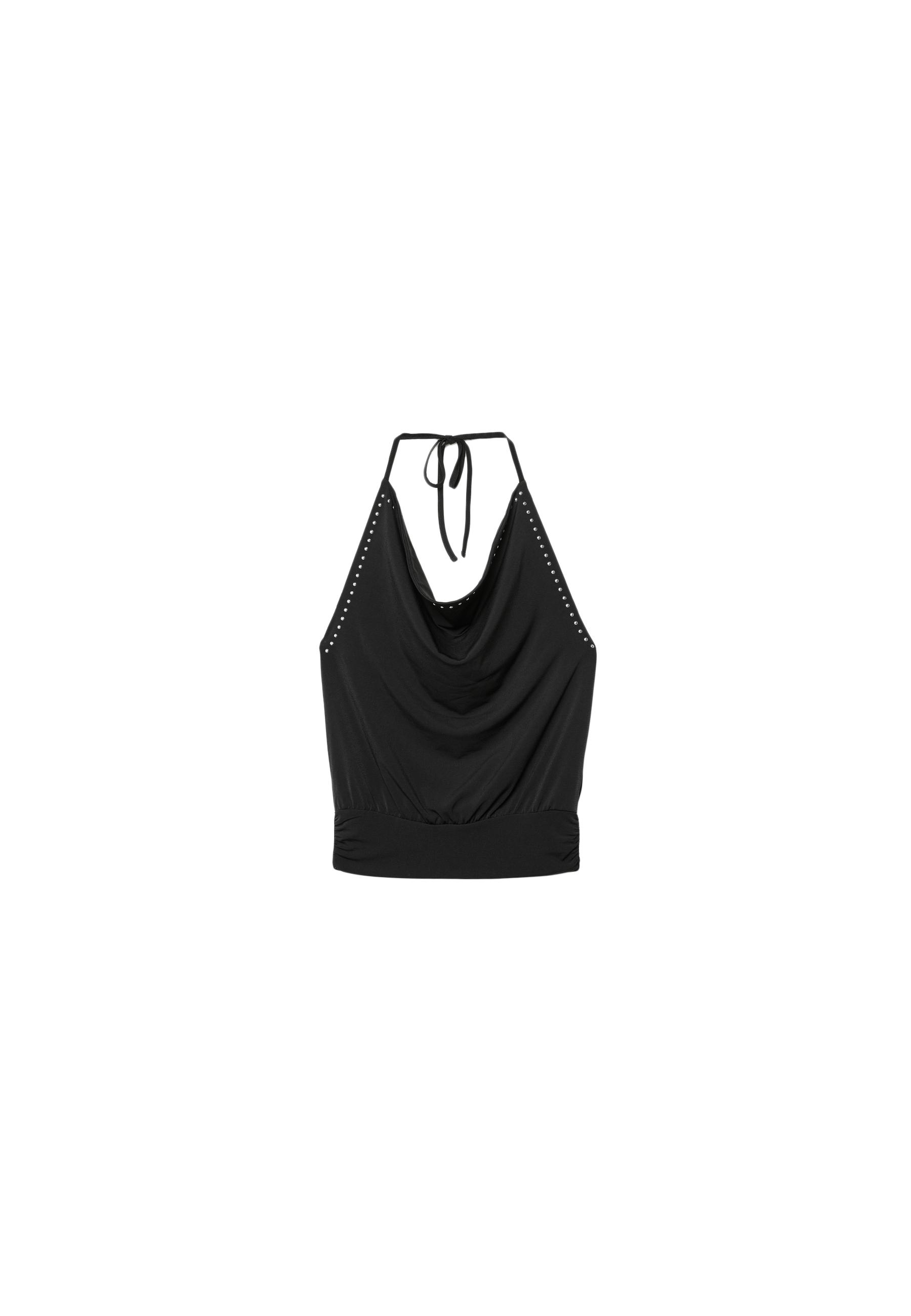 Studded halter top — Black