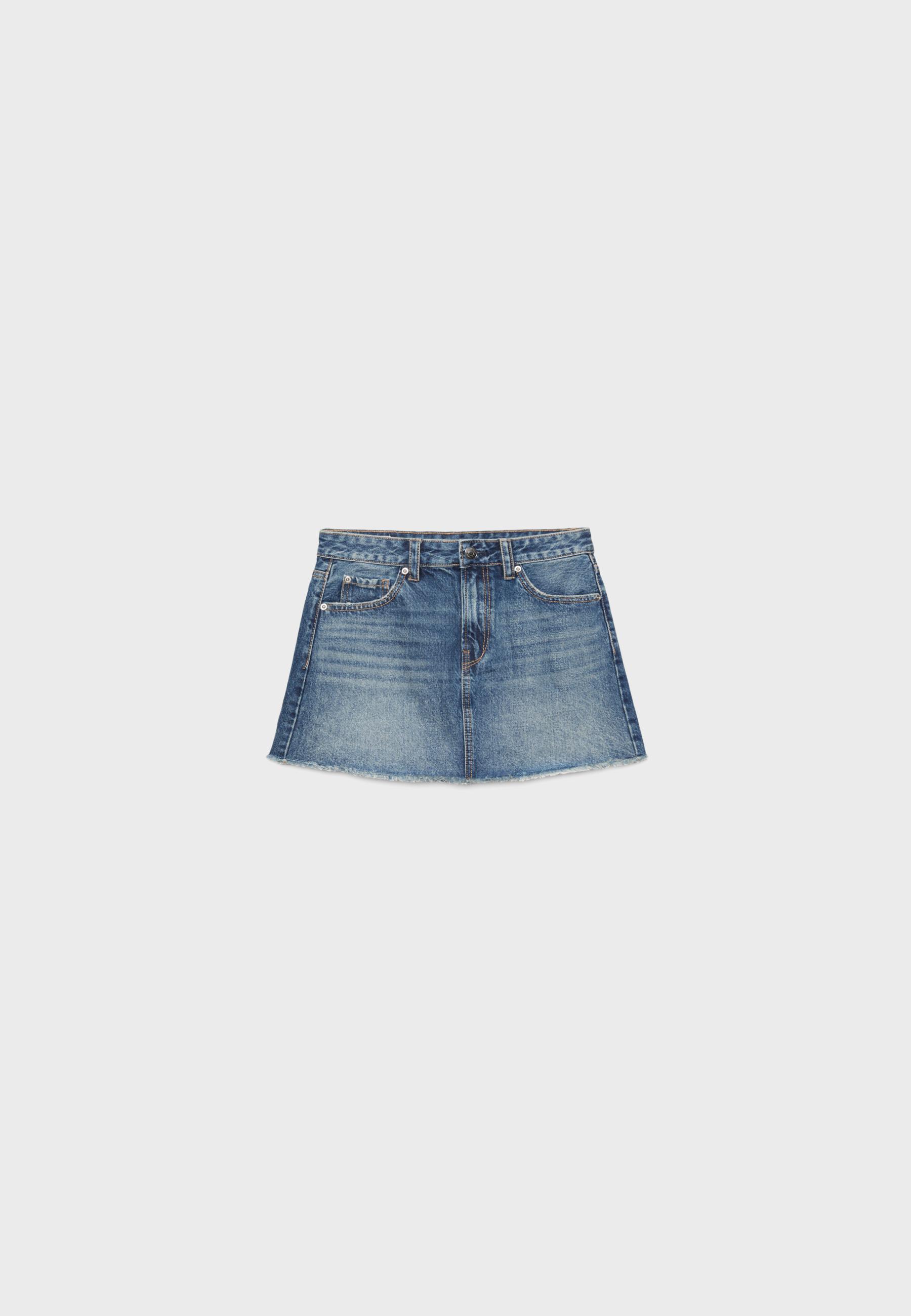 D60 denim mini skirt — MEDIUM DENIM WASH
