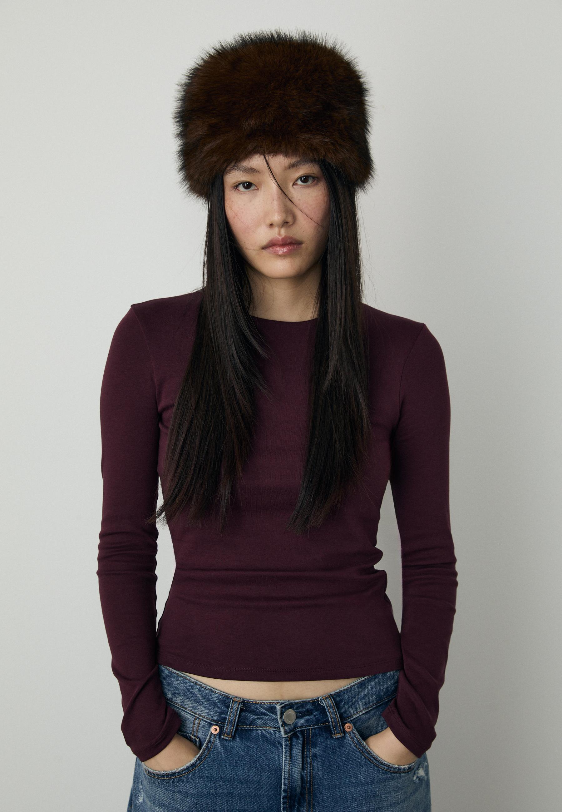 Basic long sleeve T-shirt — AUBERGINE