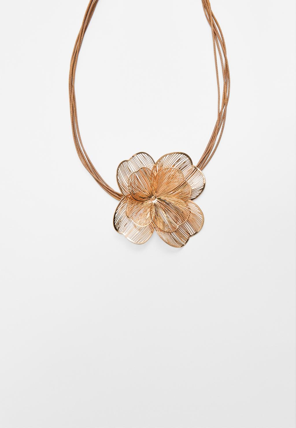 Collier cordon grande fleur