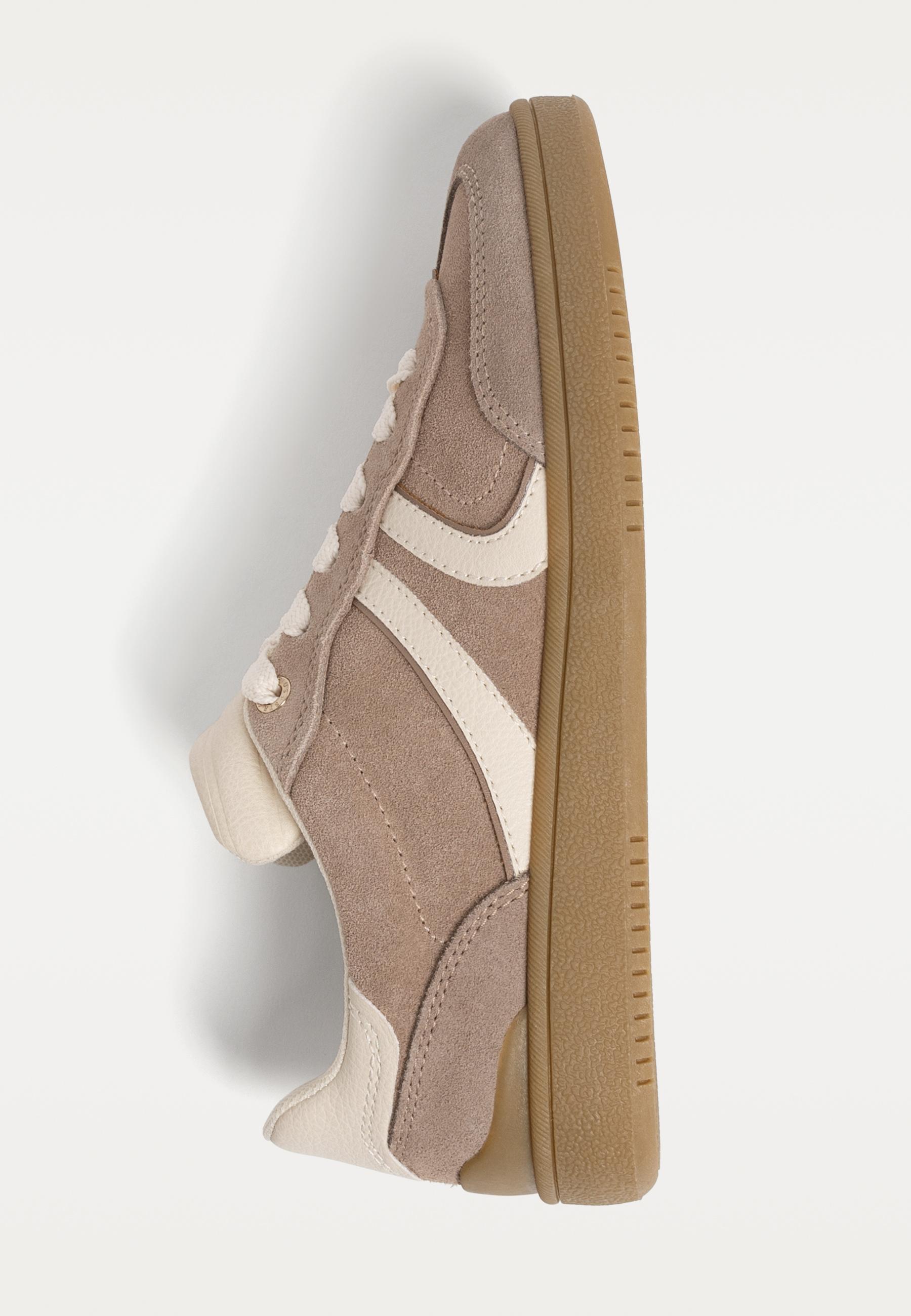 Casual leather trainers — BEIGE