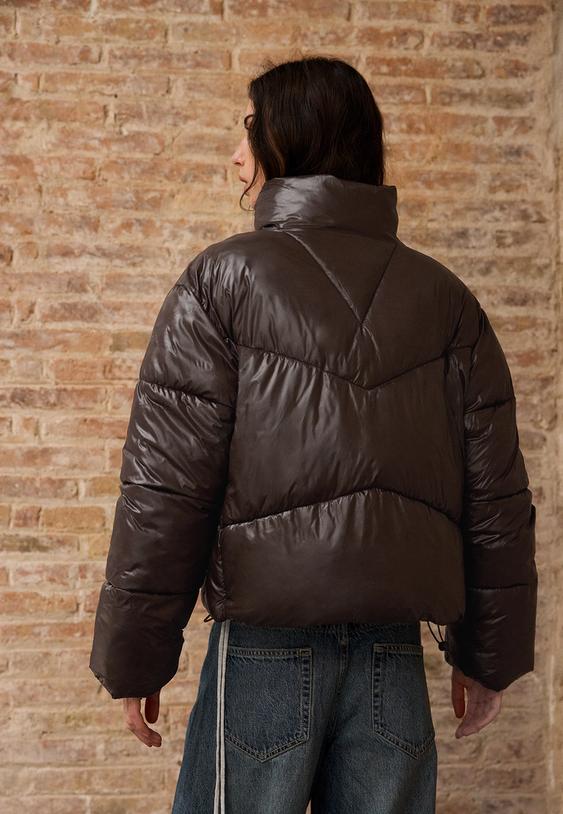highneck cropped puffer jacket