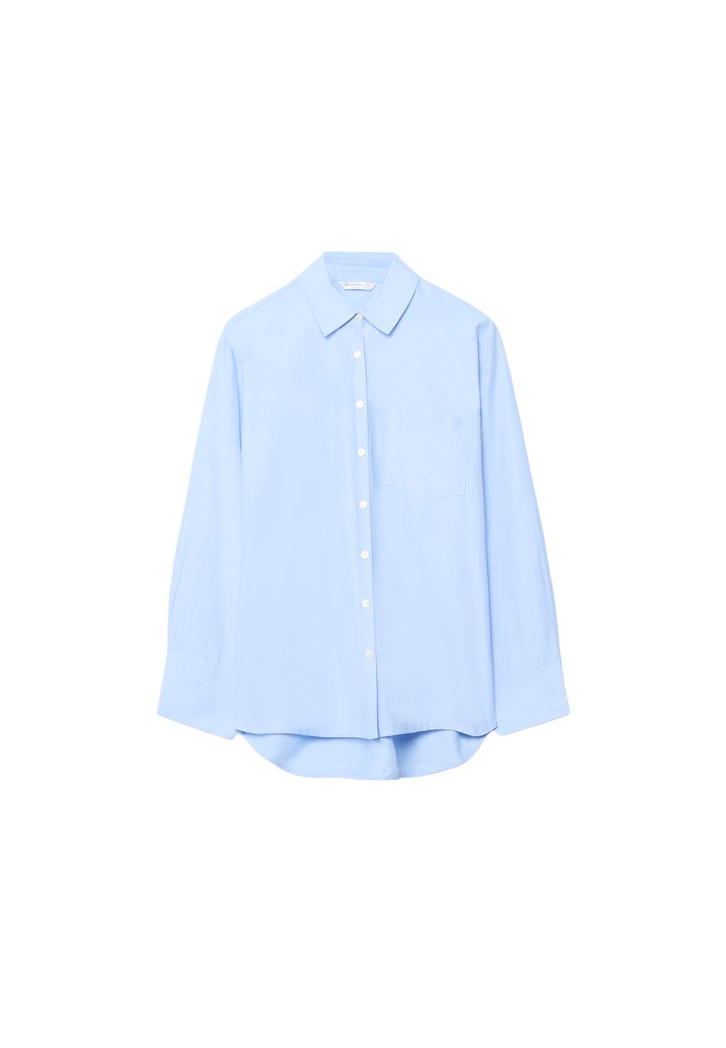 Chemise basique poche popeline