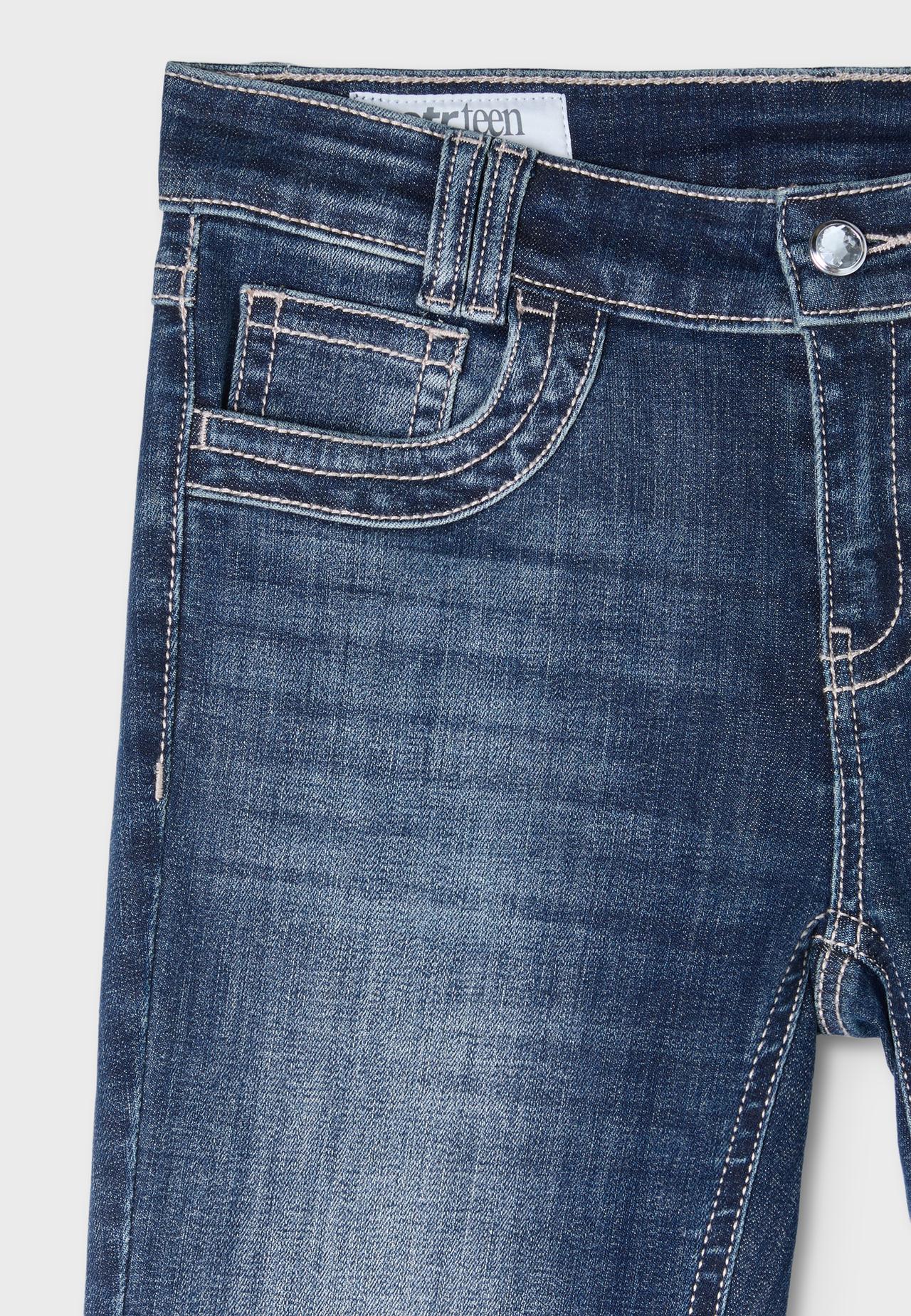Embroidered bell bottom jeans — MEDIUM DENIM WASH