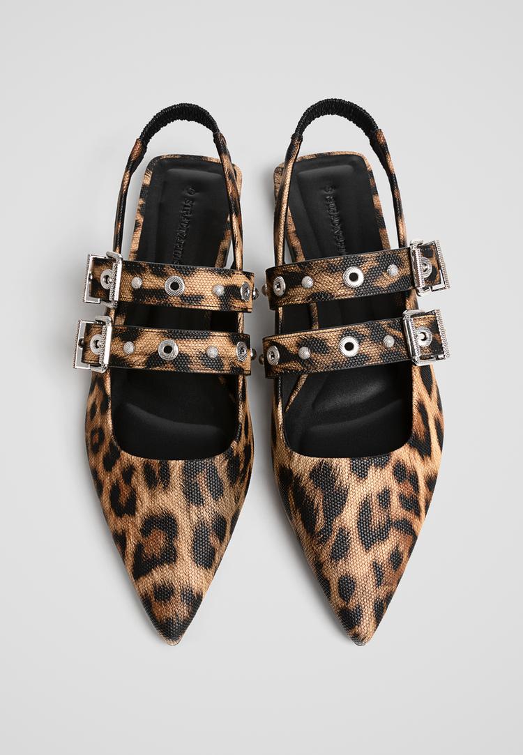 zapatos planos print leopardo