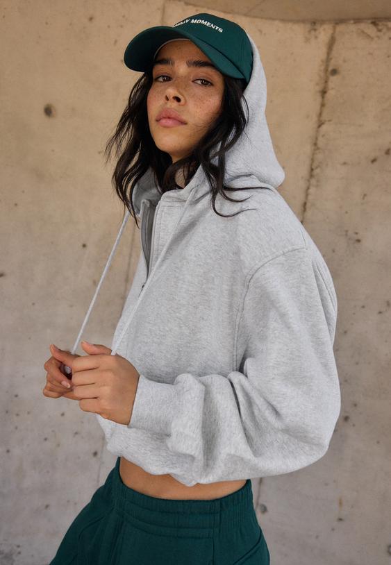 Stradivarius Sweatshirt Mit Volumendetail Grau Melange Xs