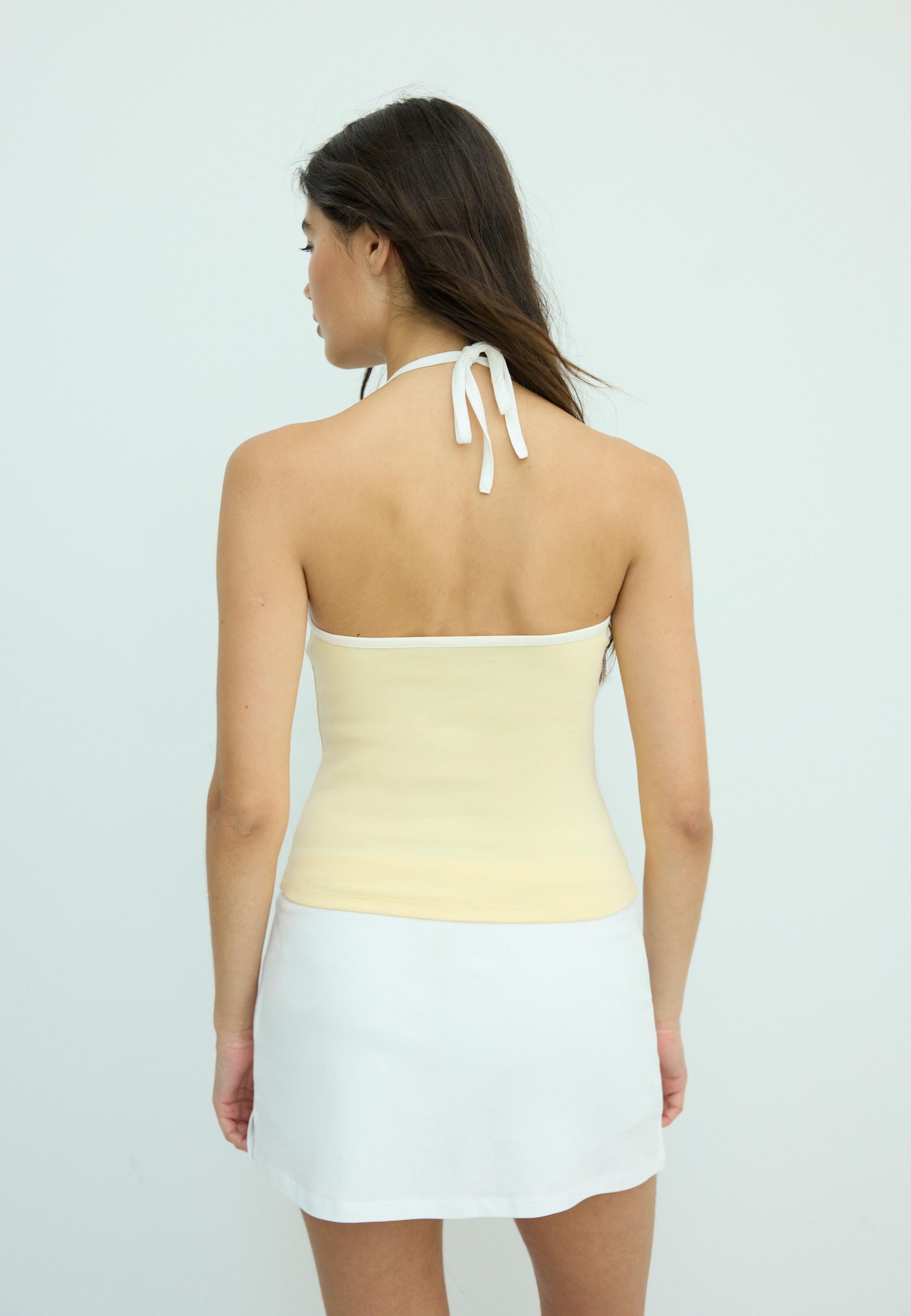 Fitted halter top — Pastel yellow
