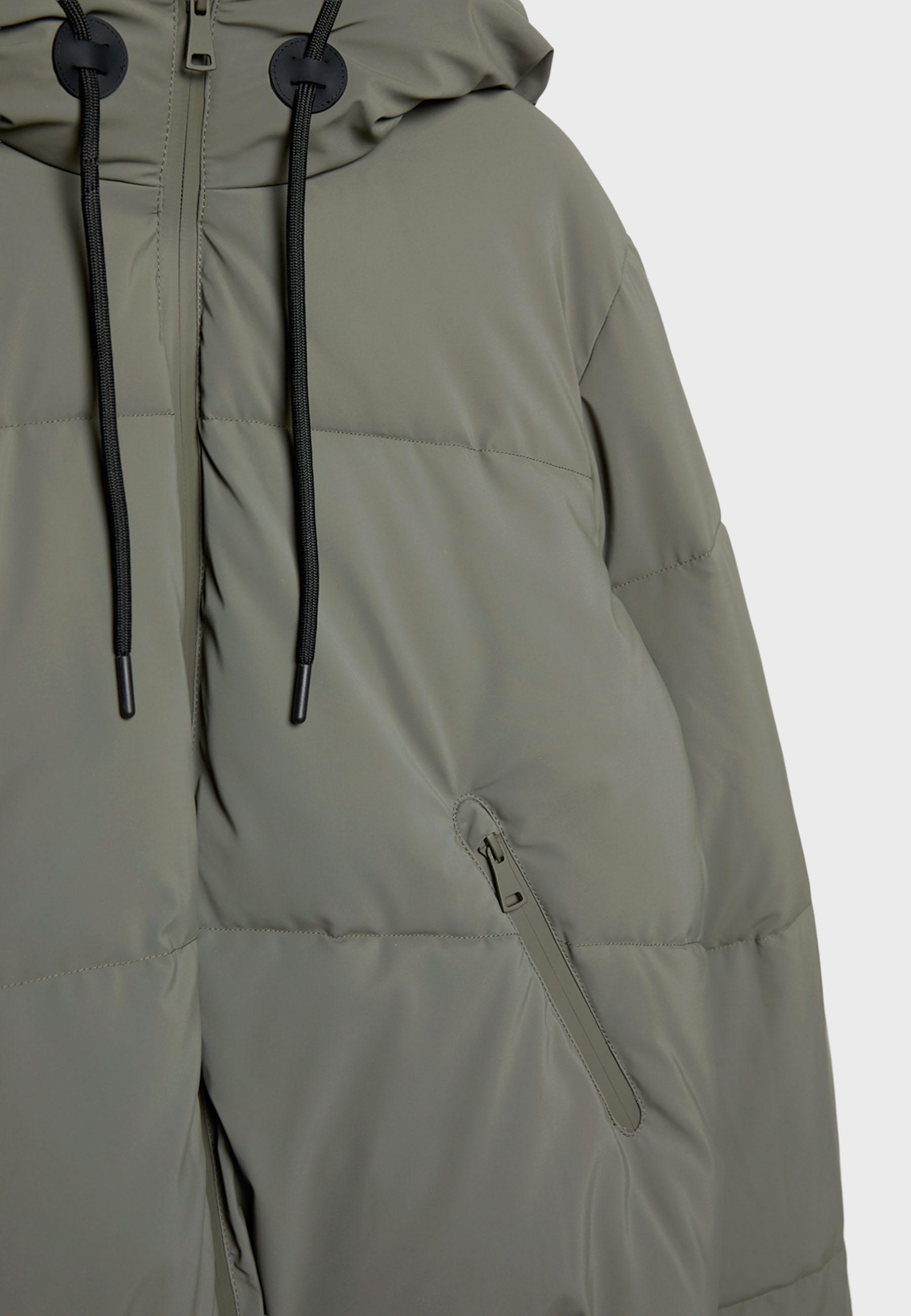Hooded puffer jacket — Khaki