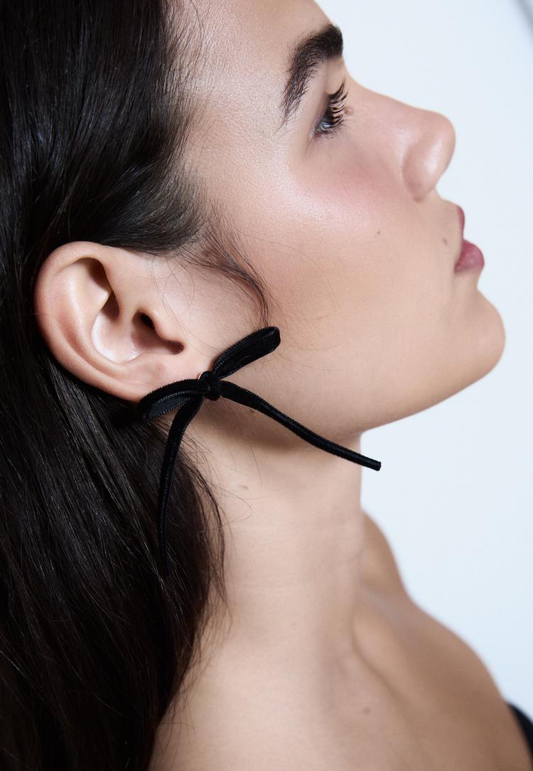 velvet bow earrings