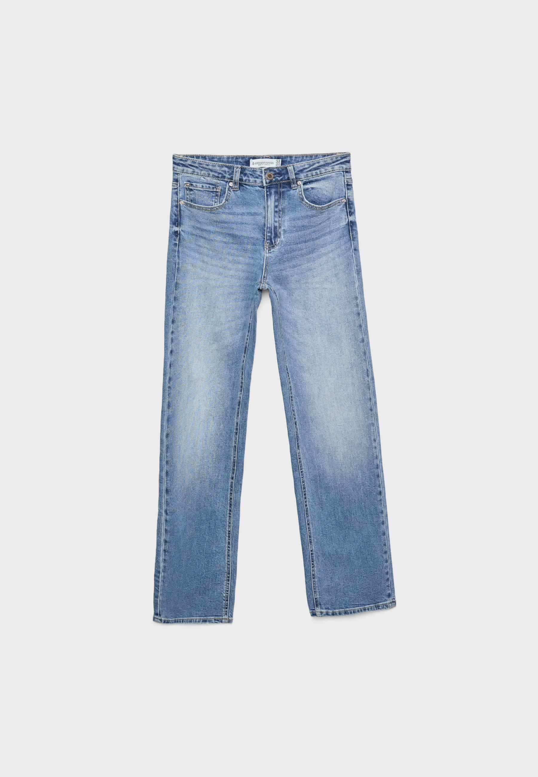 Low-waist straight fit jeans - Women's fashion