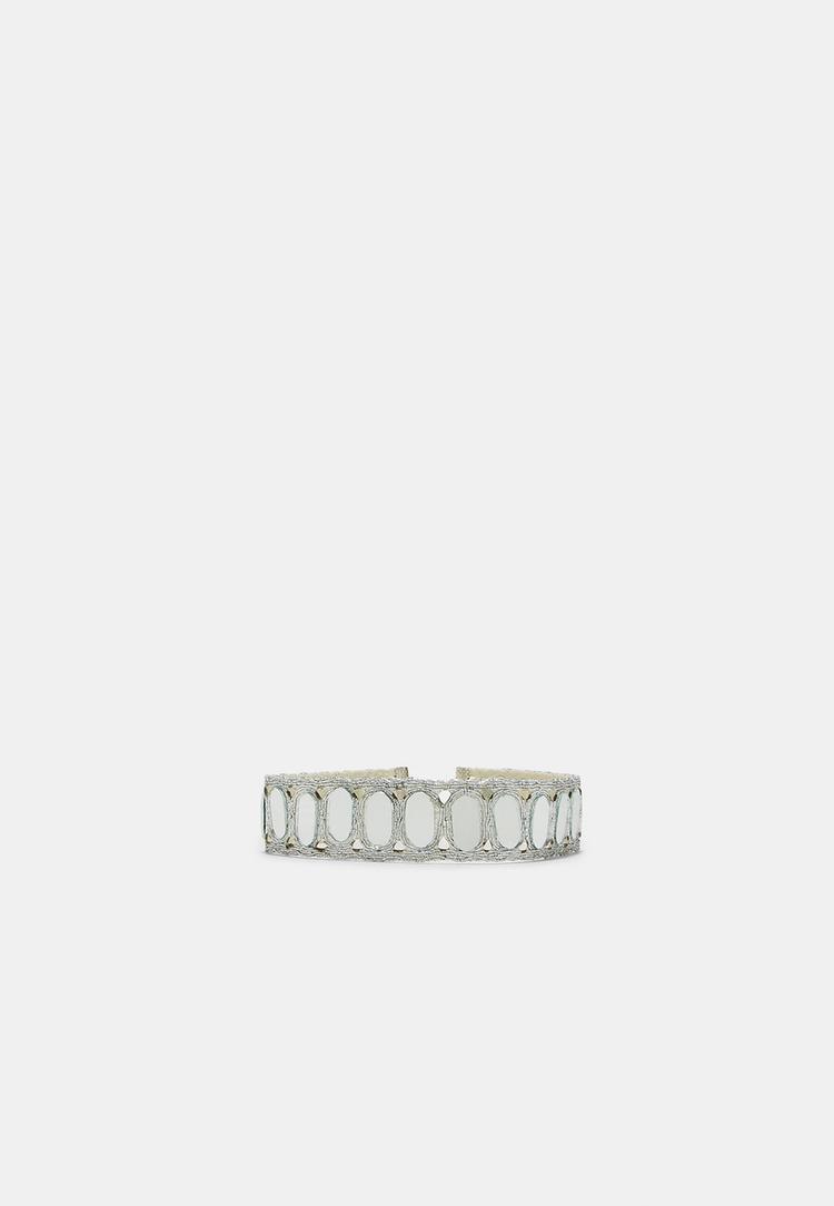 Stradivarius Colier Choker Cu Mini-Oglinzi Gri Os
