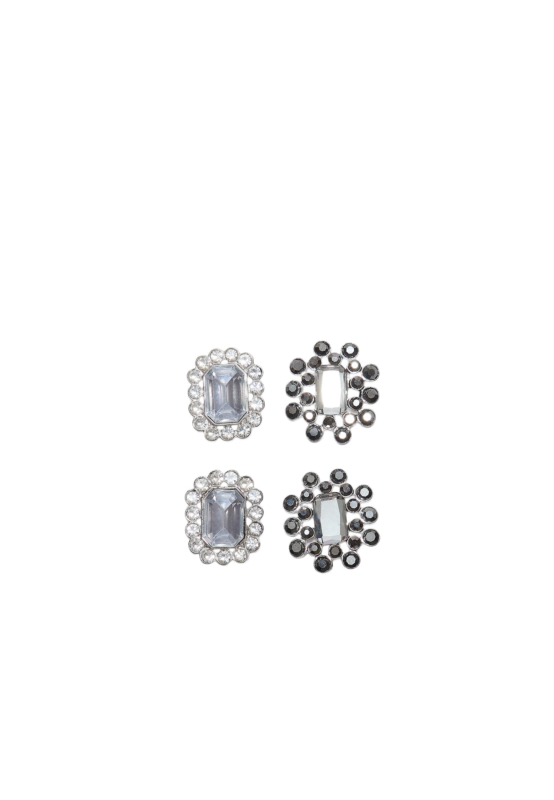 Set of 3 jewel brooches — Grey