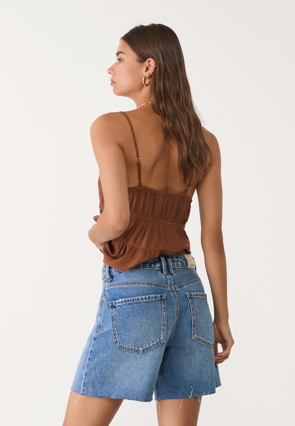 Short Denim Stradivarius Mujer Pantalones Cortos D93 Short Denim