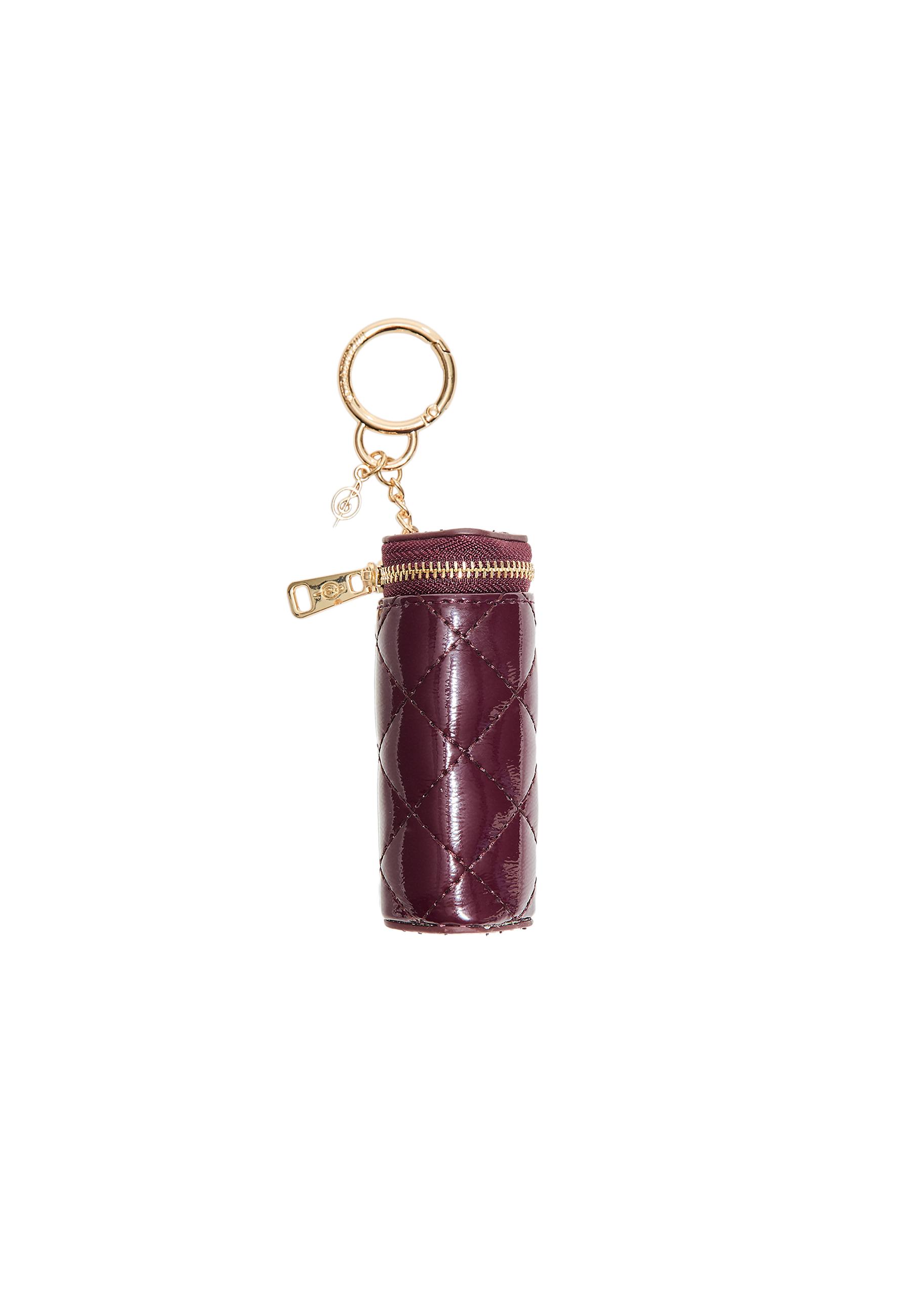 Quilted pouch charm — Burgundy