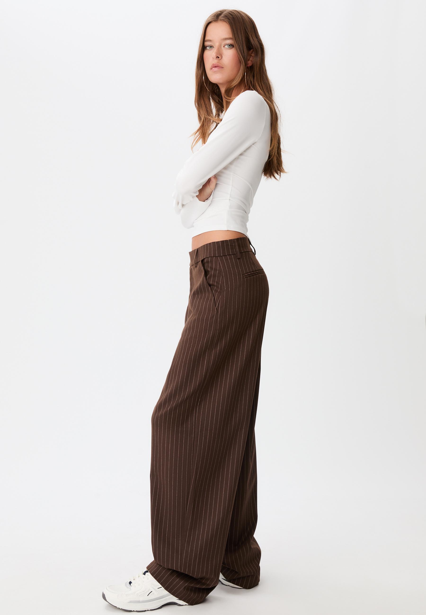 Striped smart baggy trousers - Women's fashion | Stradivarius