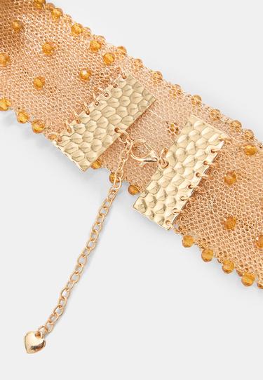Rigid metal mesh choker — Gold 5