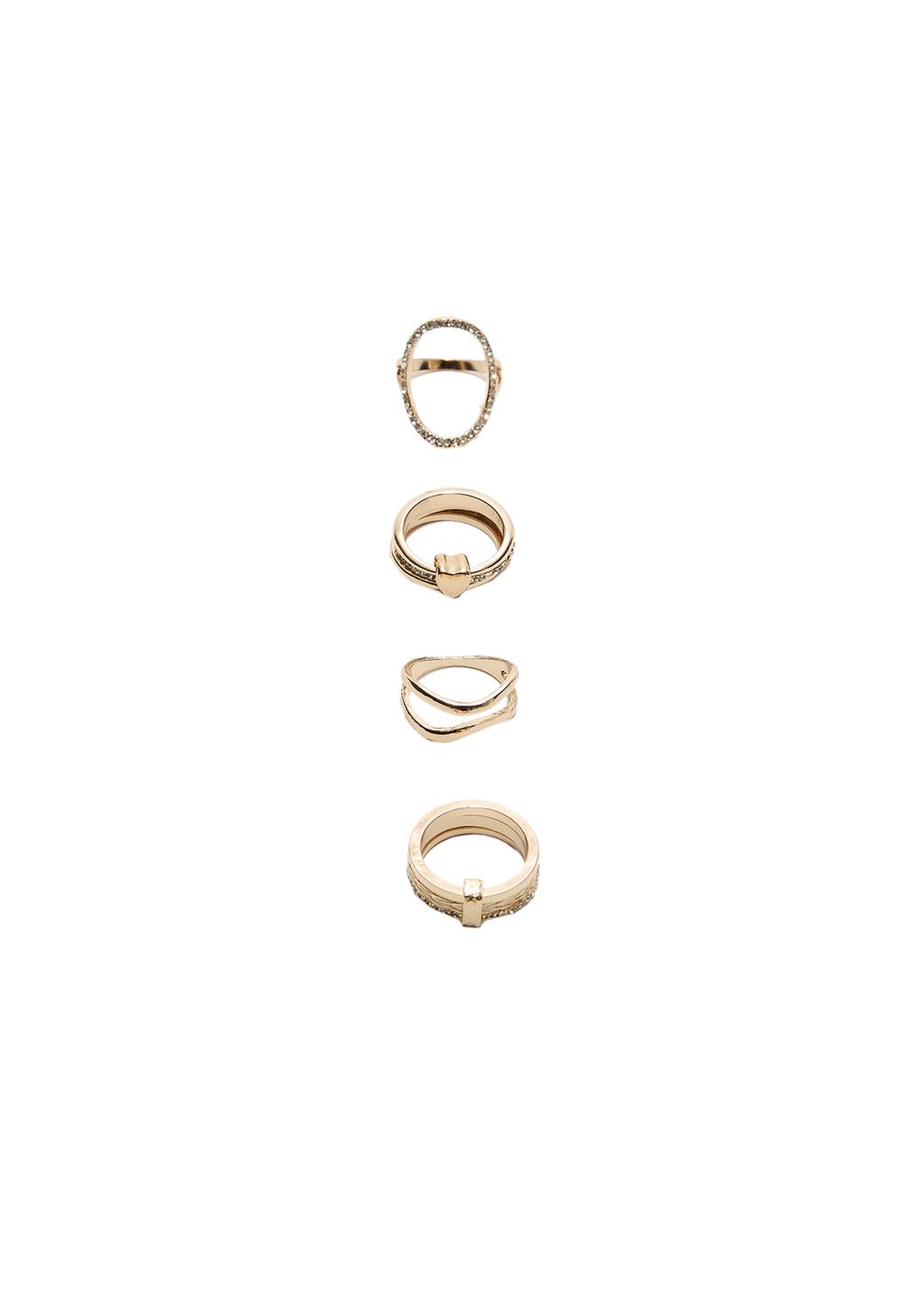 Set 4 anillos brillos