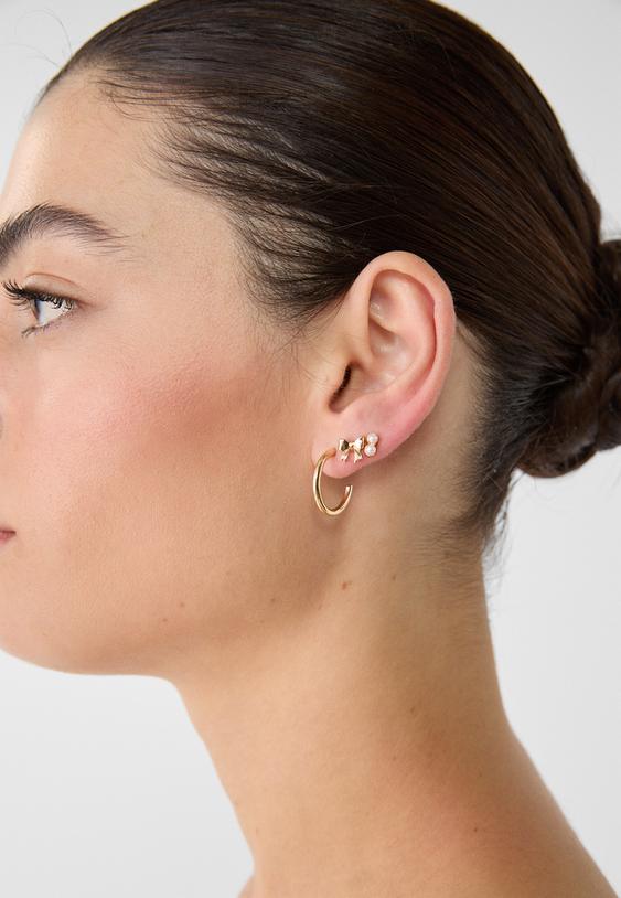 set 9 pendientes flor