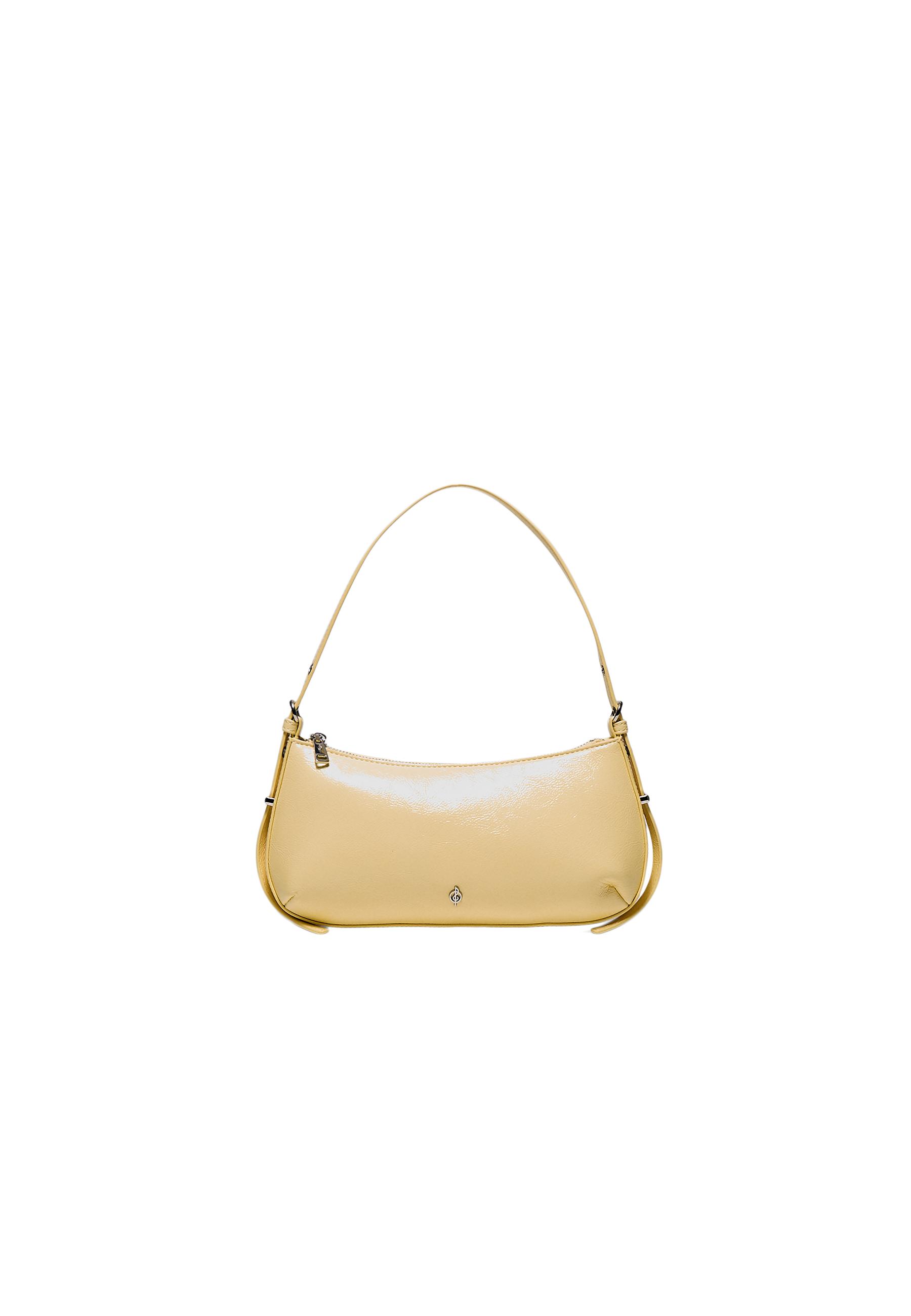 Elongated eyelet shoulder bag — Pastel yellow