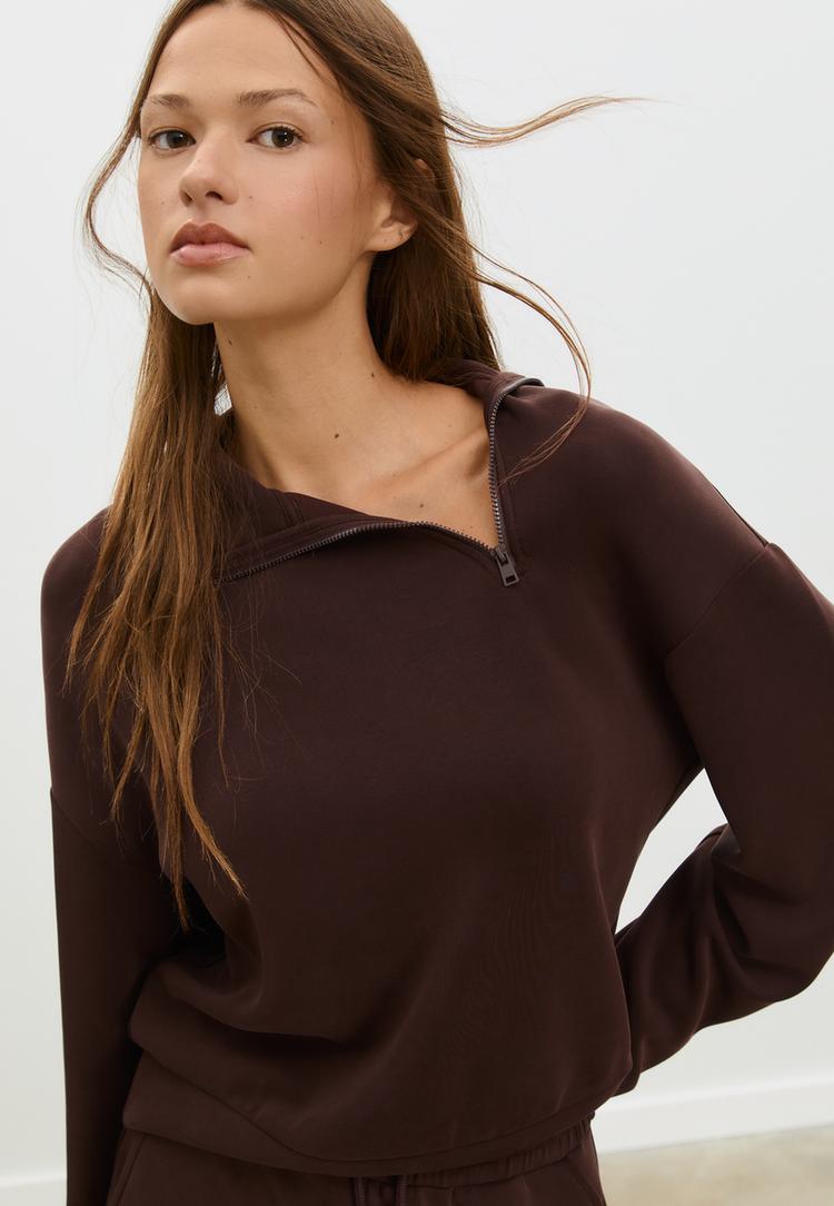 sudadera cremallera lateral tacto suave