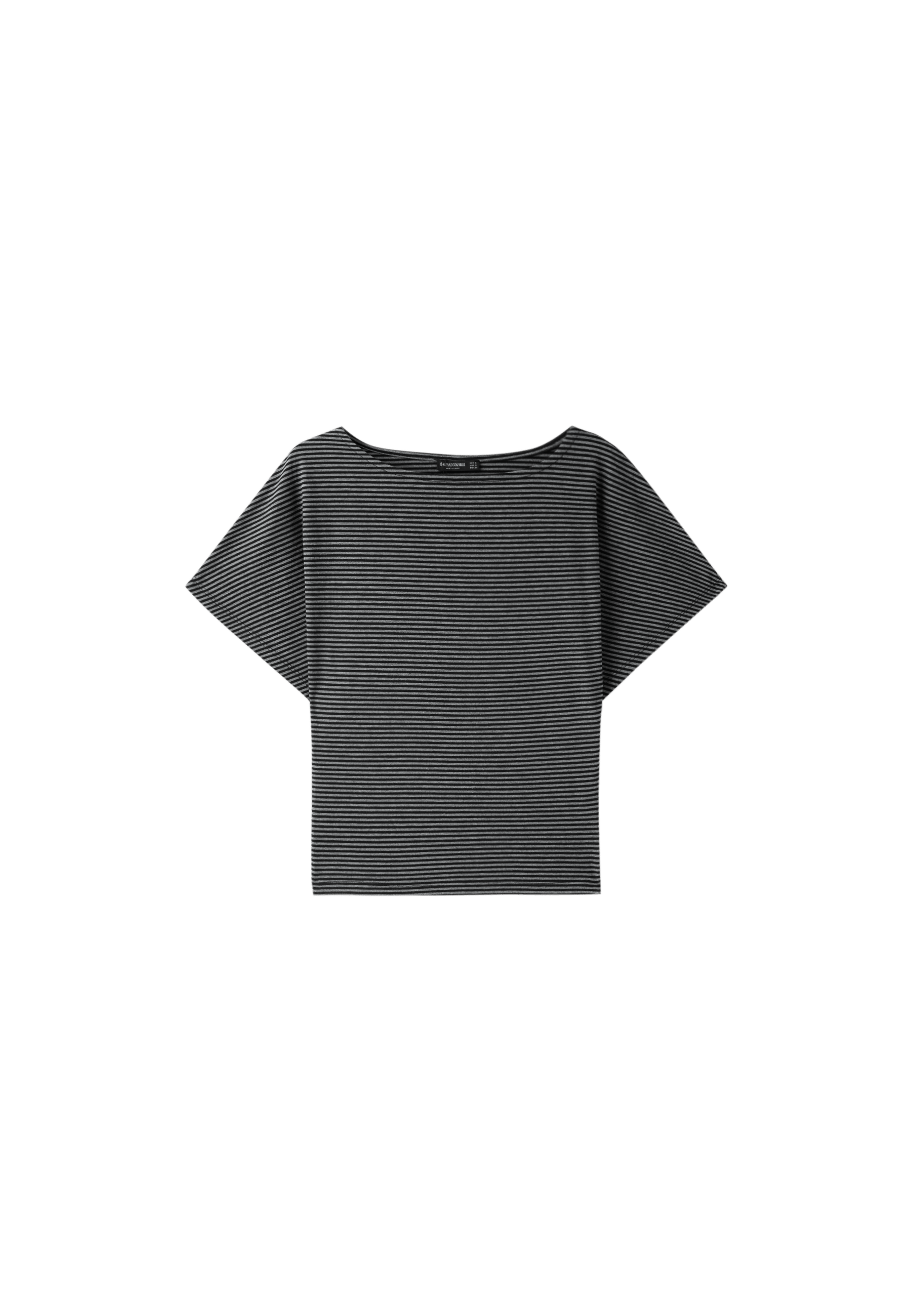 Striped print T-shirt — Dark grey