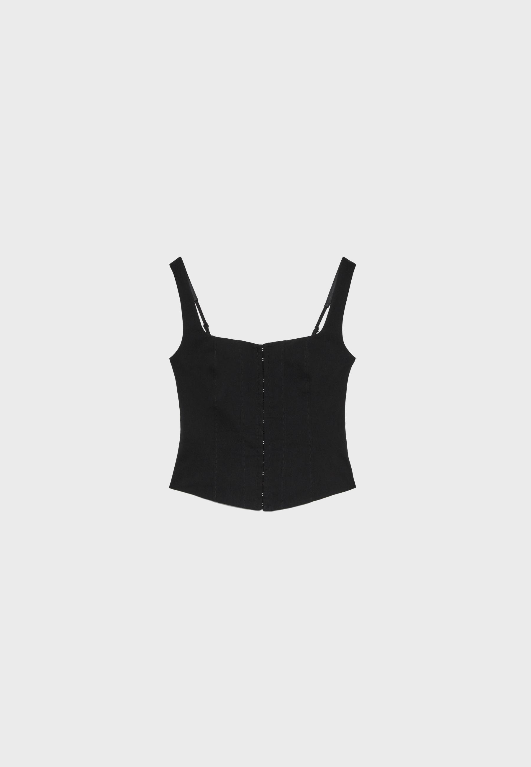 Corset top with straps — Black