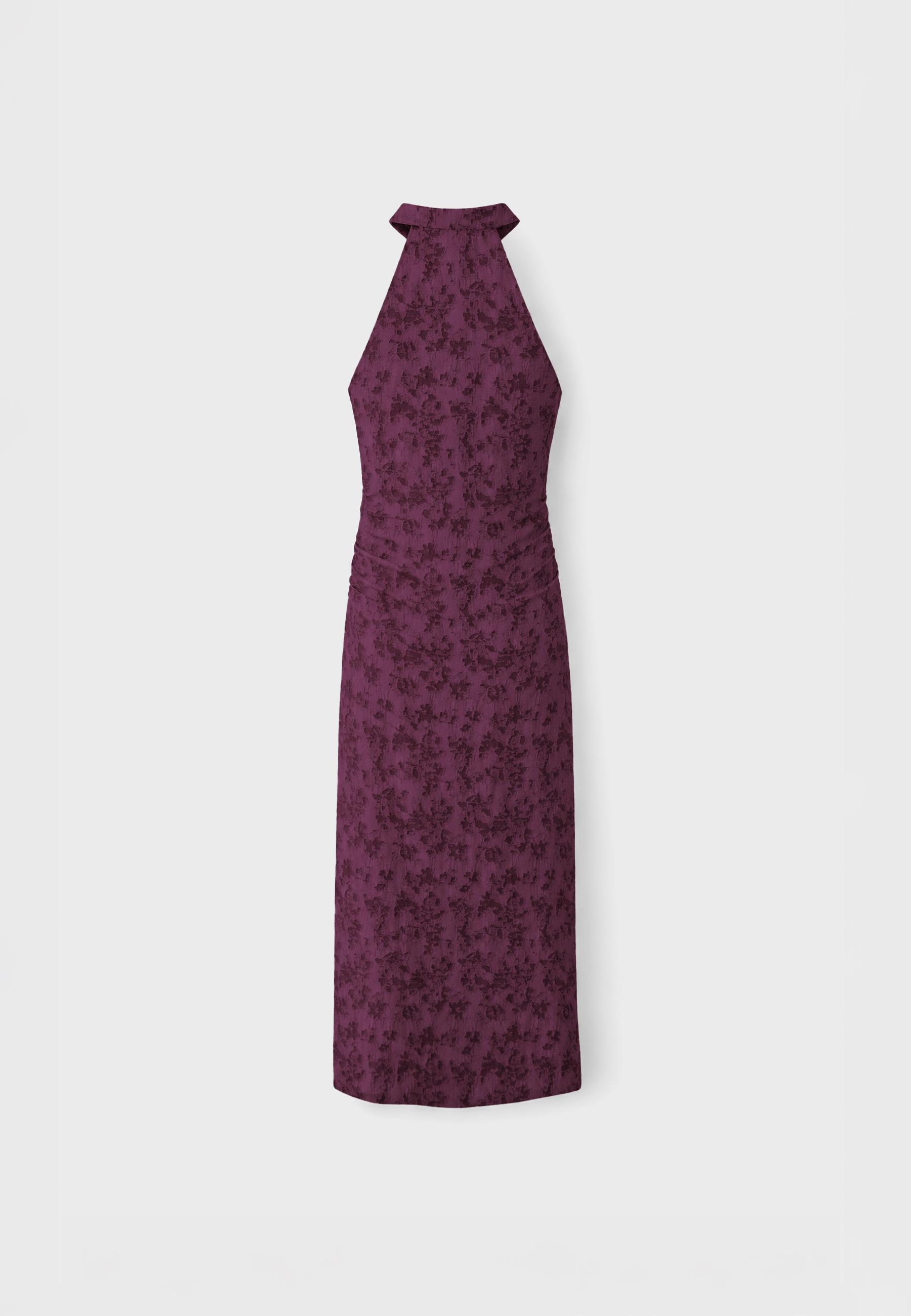 Jacquard midi dress — Purple