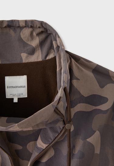 Technical windbreaker with fleece lining — Brown 9