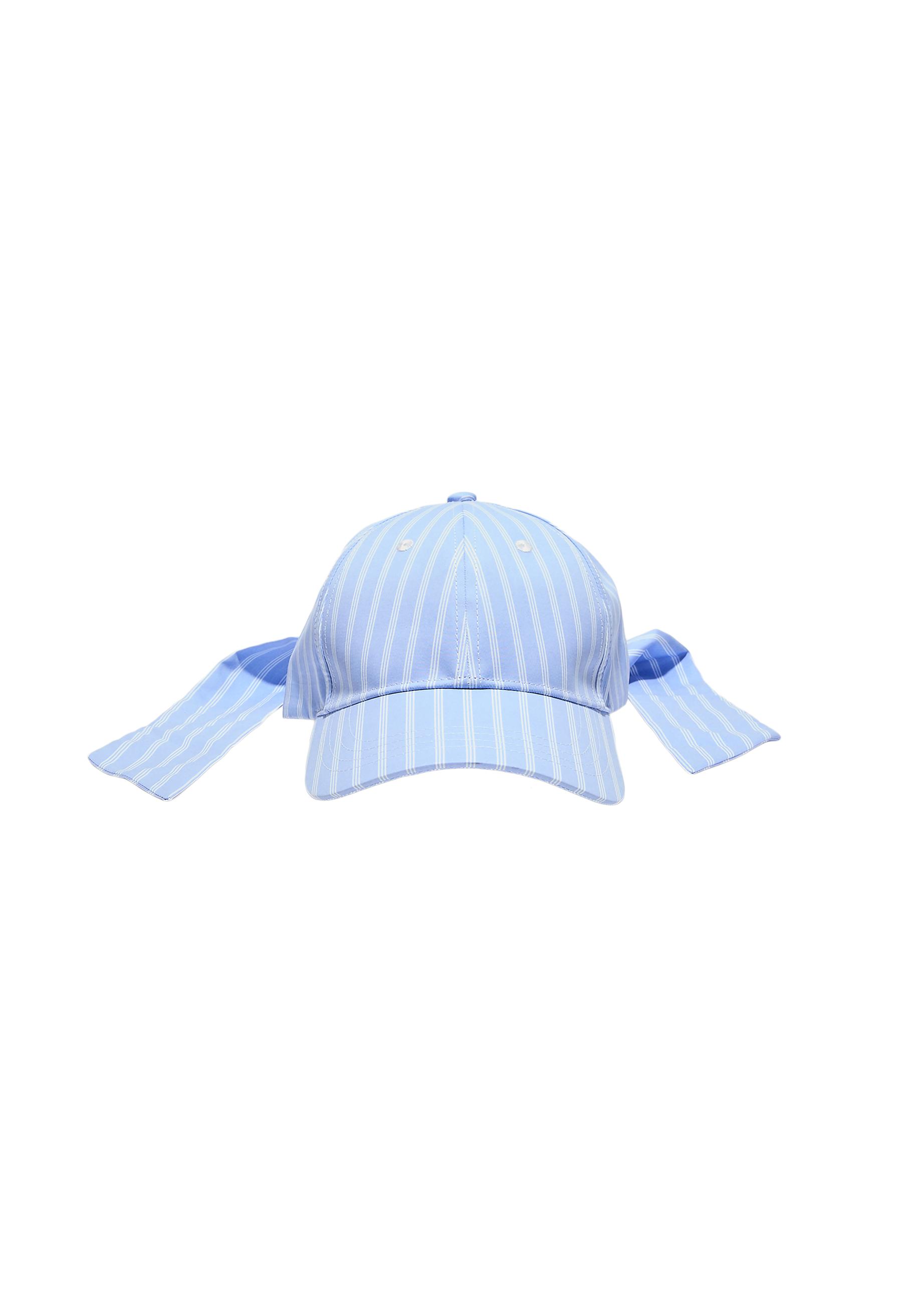 Striped bow cap — Blue
