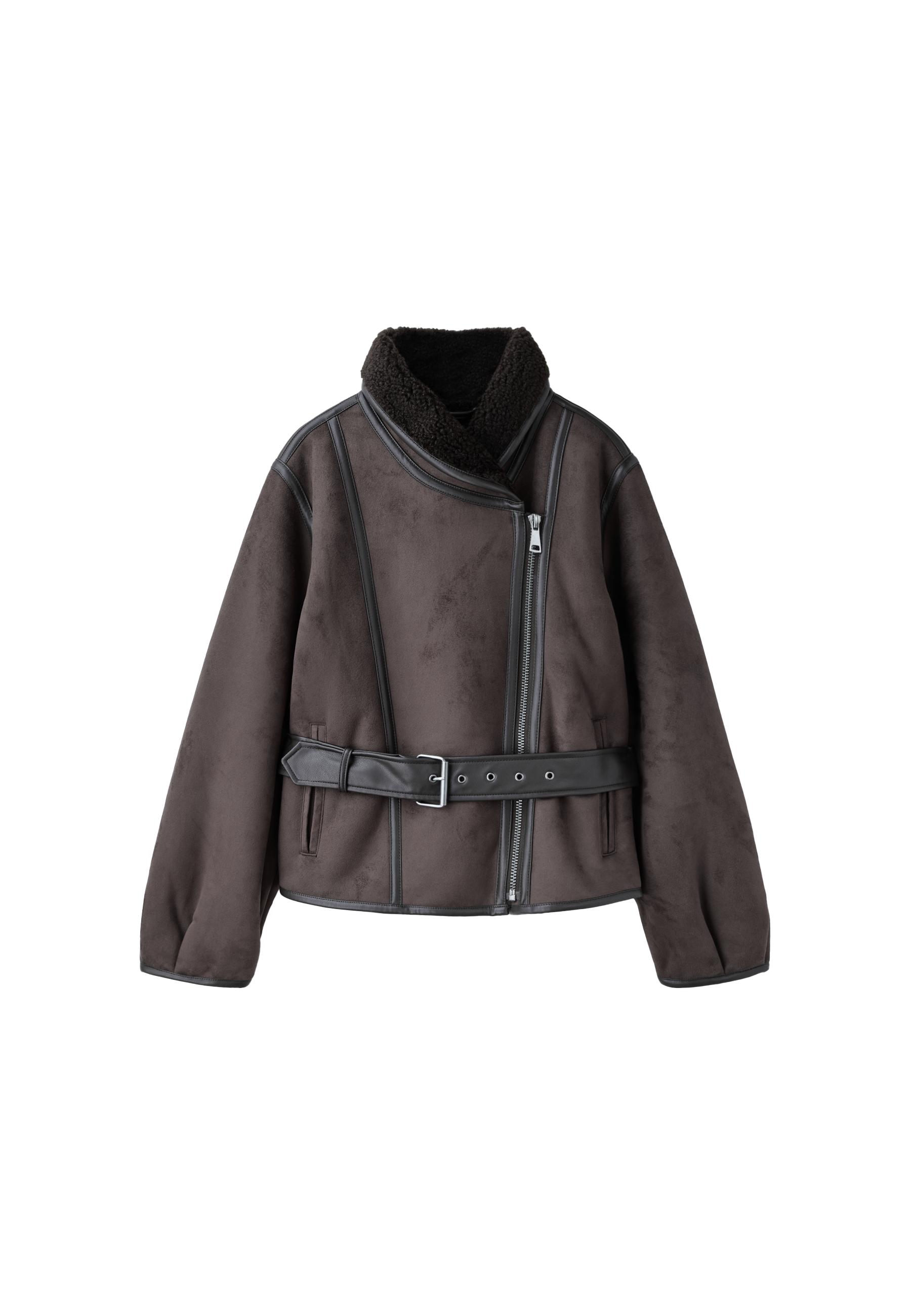 Stradivarius İçi kürklü kruvaze ceket görsel 2