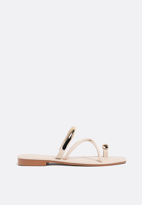 flat sandals with metal detail