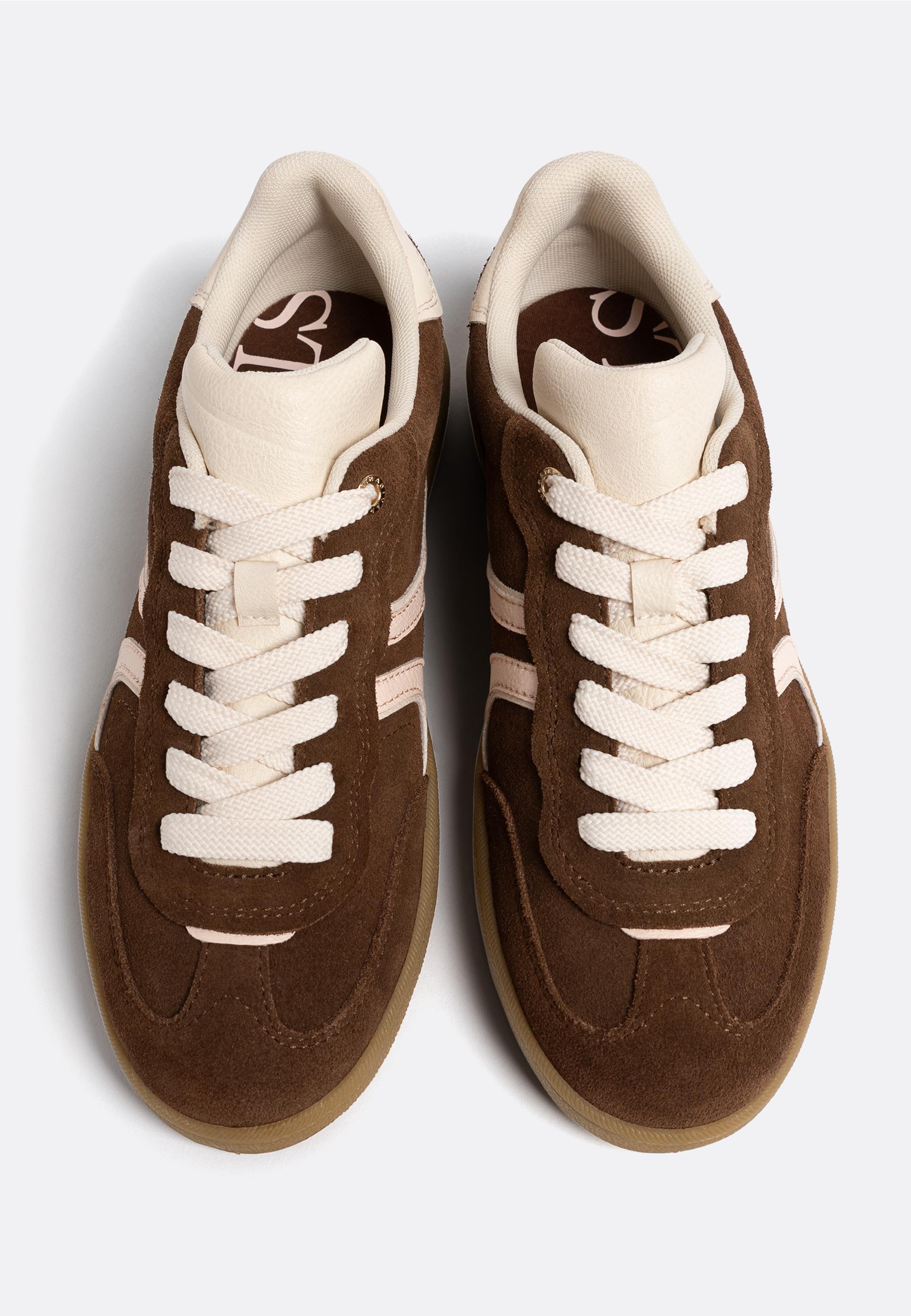 Casual leather trainers — BROWN