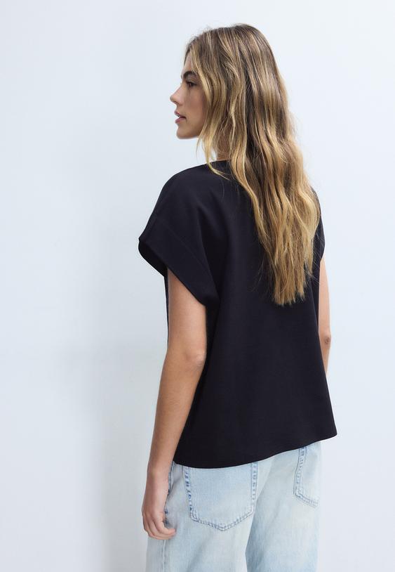 b06 t shirt basic a maniche cadenti