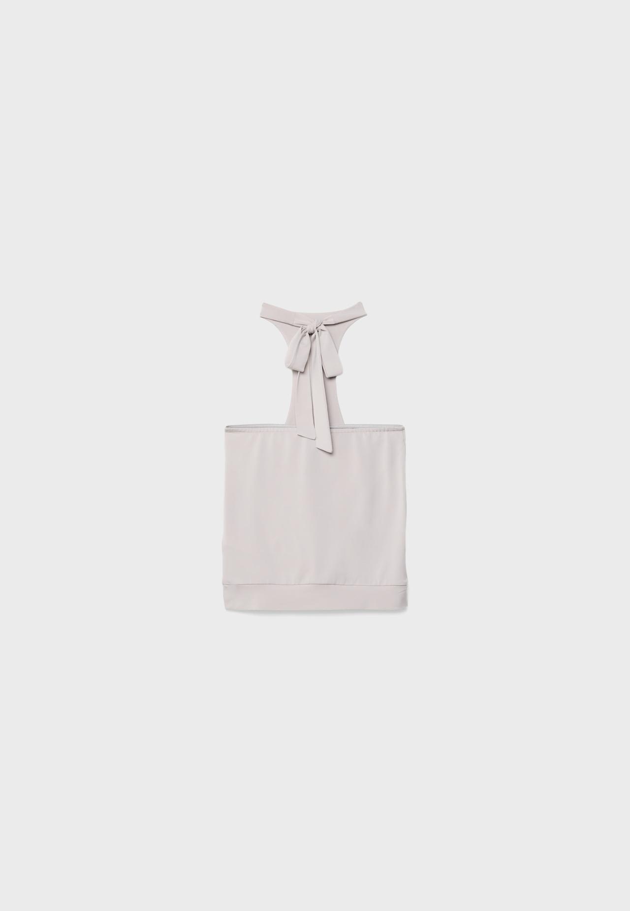 One Dilemma halter top with rhinestones — Mid grey