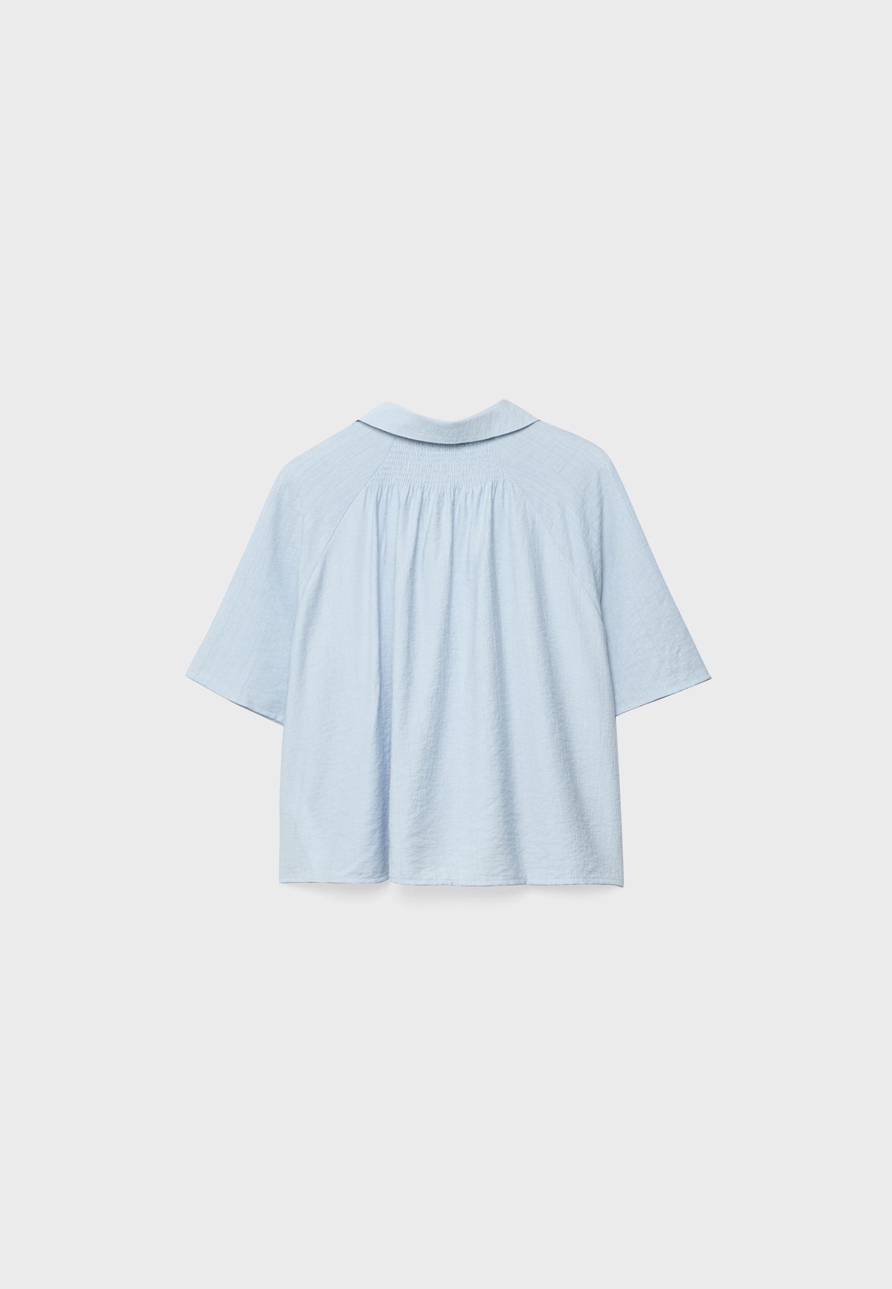 Button-up flowing shirt — Sky blue