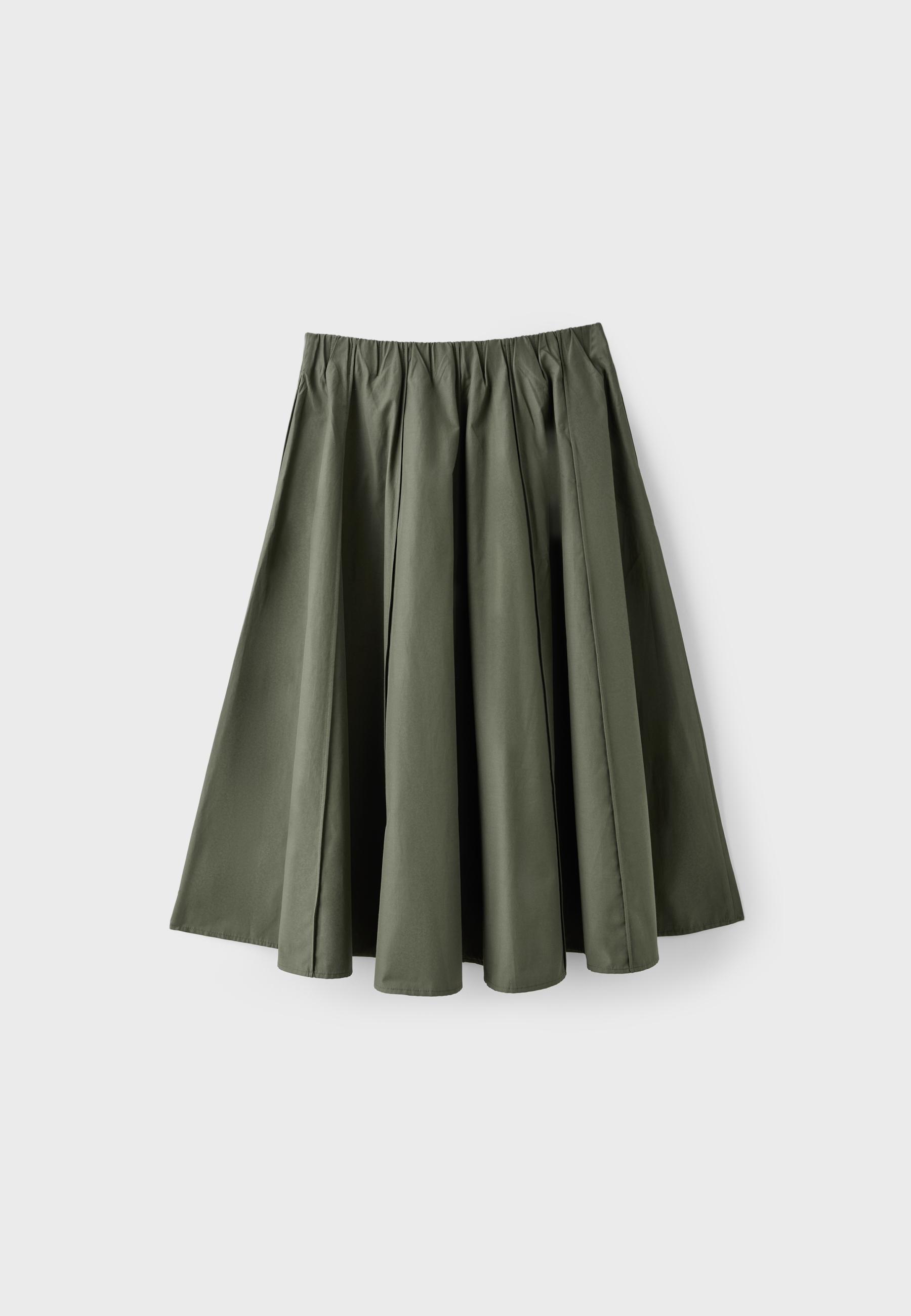 Poplin seamed A-line skirt