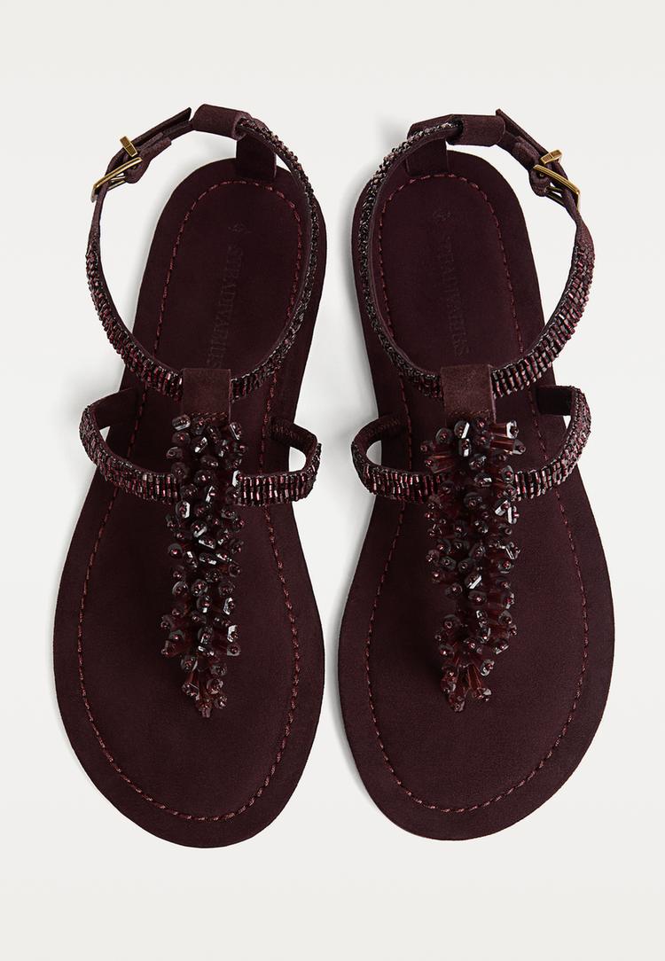 sandalias planas brillos